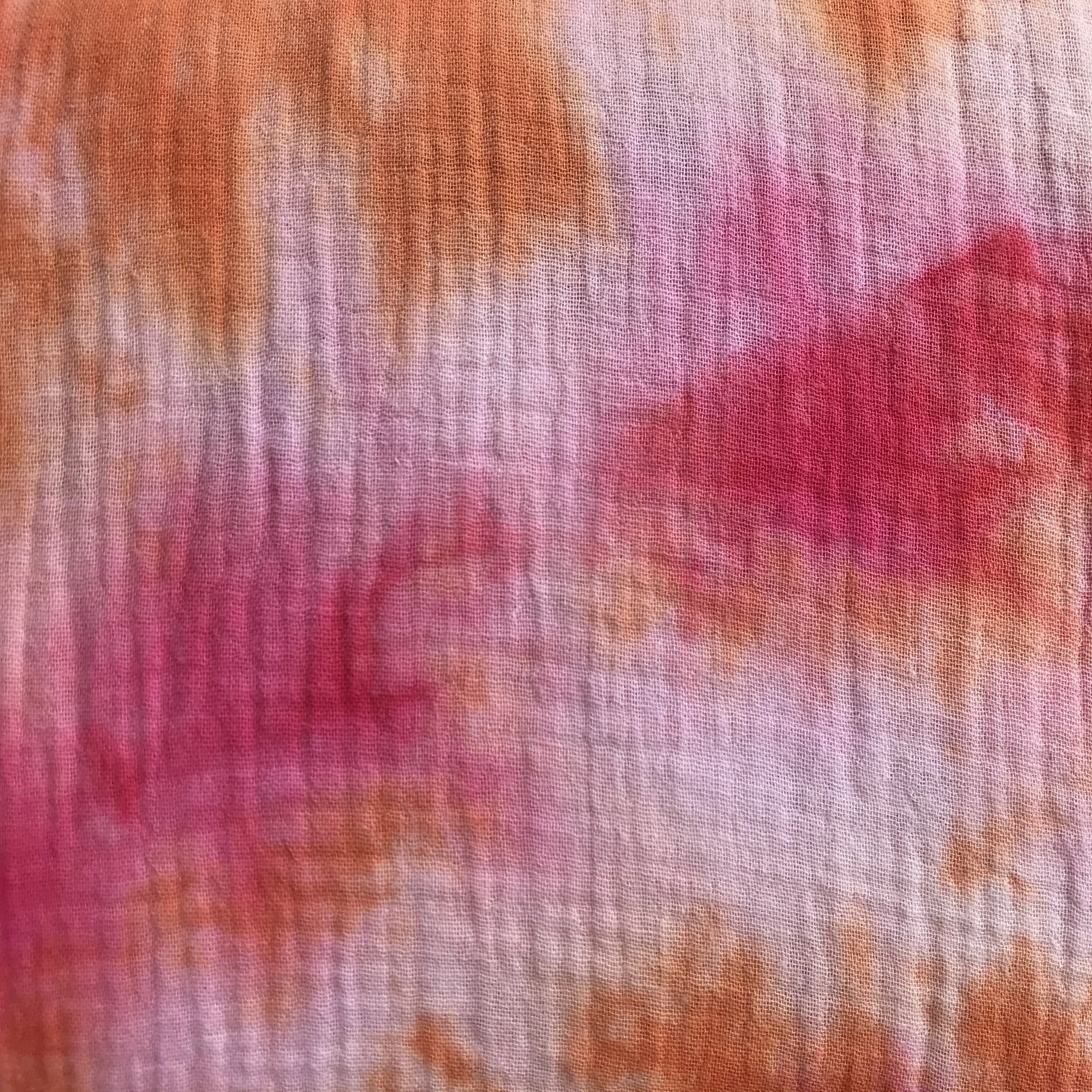 Modelo Fabrics Tie Dye Cotton Double Gauze Fuschia Tangerine — HEY