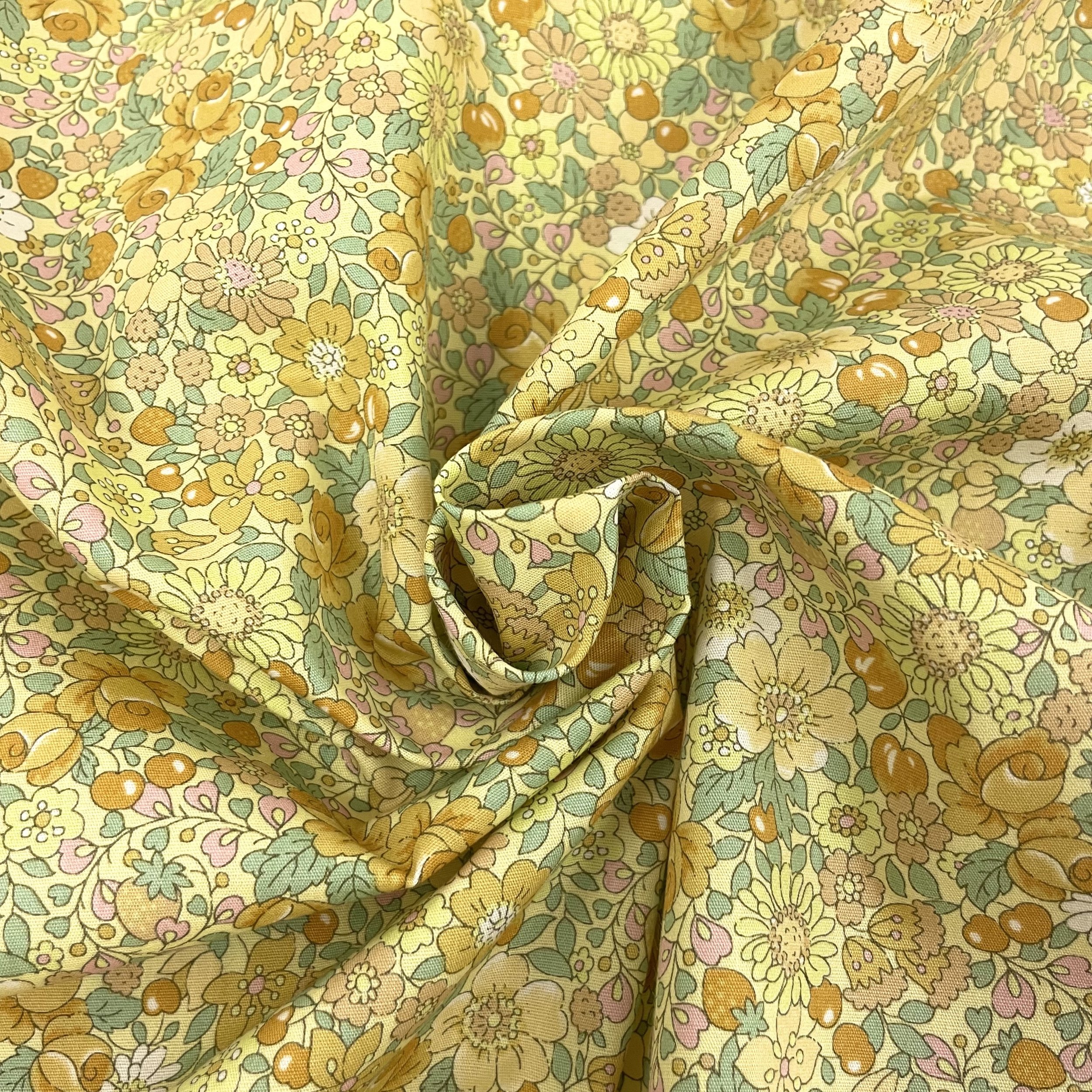 Sevenberry Japanese Fabrics Broad Bloom Garden Cotton Fabric Yellow.jpeg