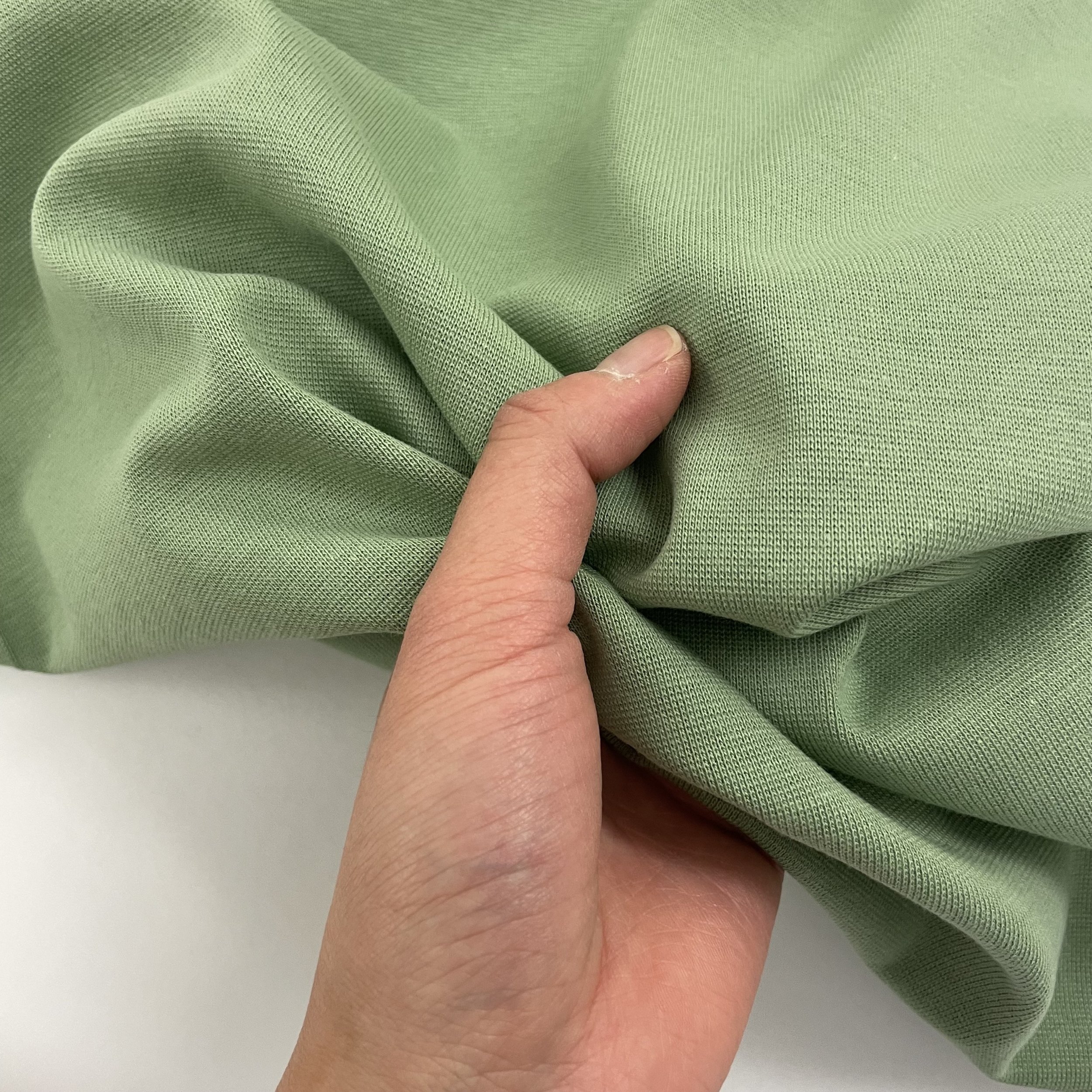Hey Sew Sister GOTS Certified Organic Sweatshirt Tubular Ribbing Fabric - Mint 2.jpeg