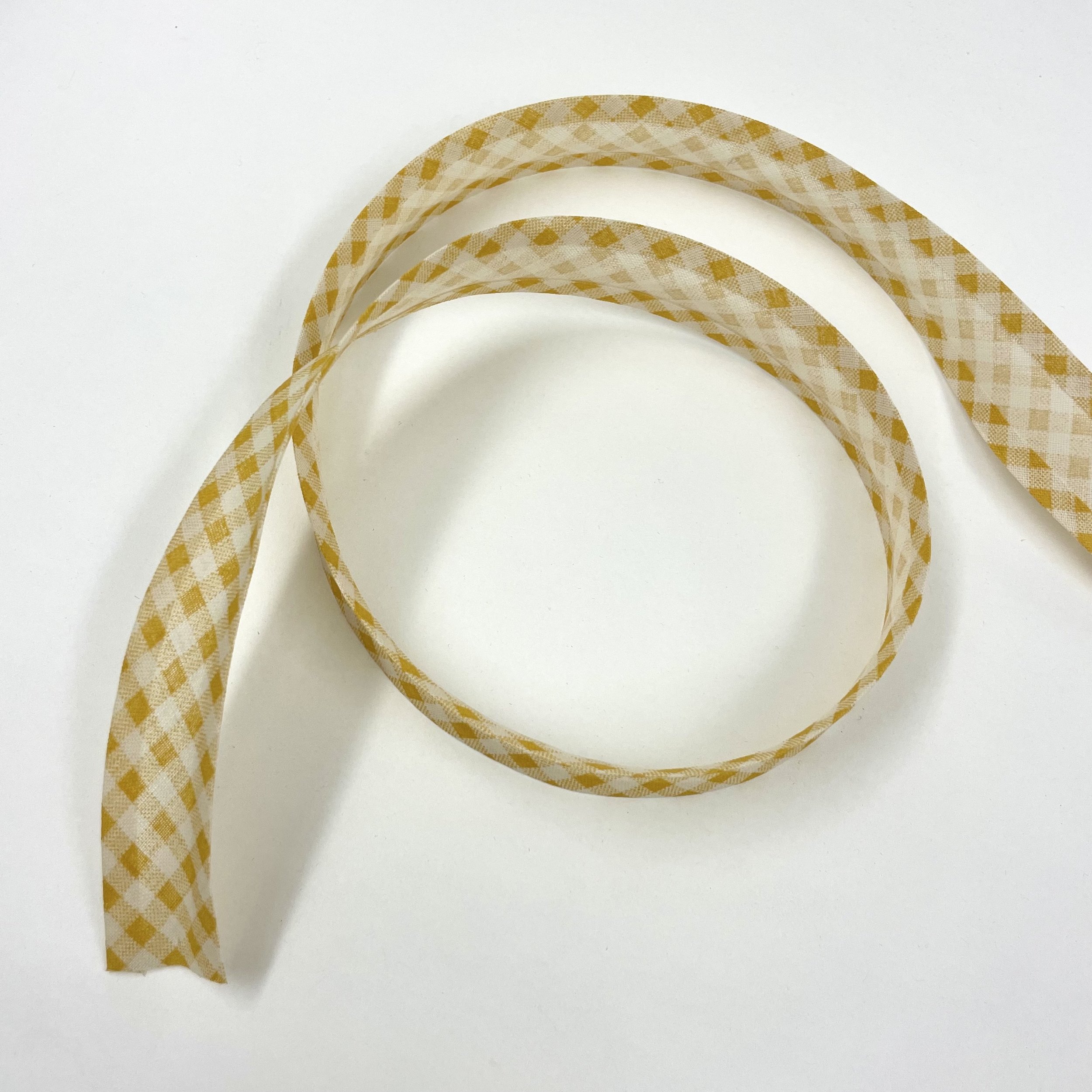 Hey Sew Sister - 25mm Cotton Bias Binding - Yellow Gingham.jpeg