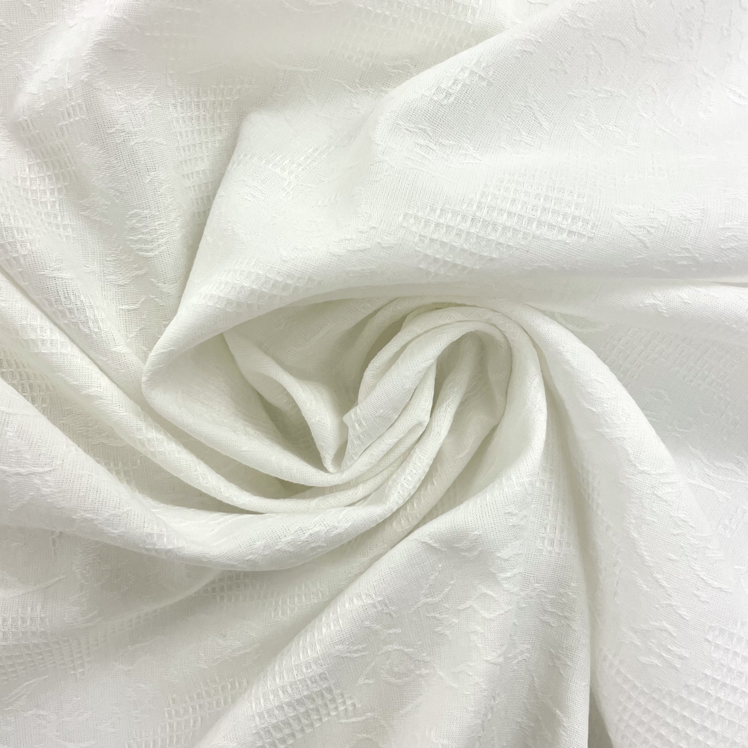 Hey Sew Sister - Floral Waffle Jacquard Cotton Fabric - Snow 4.jpeg