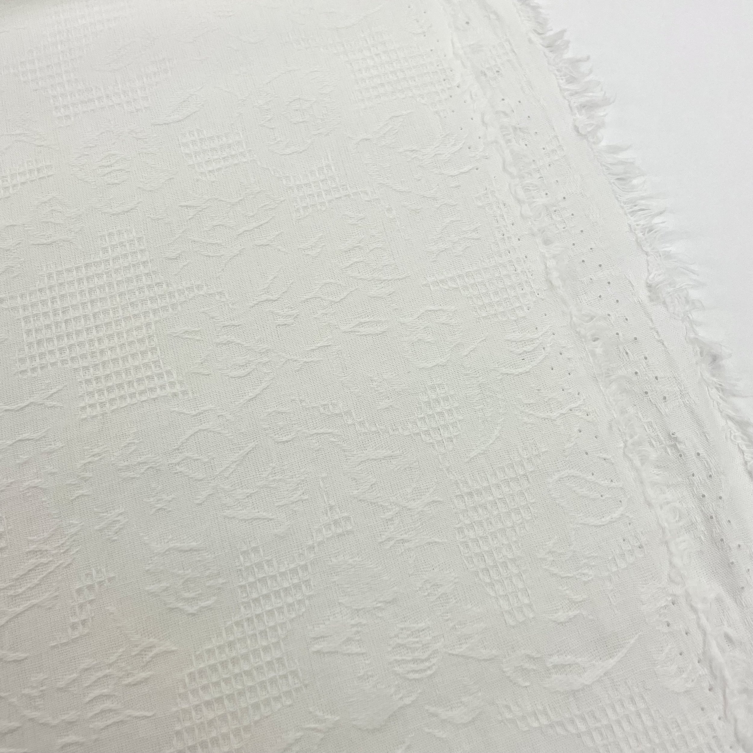 Hey Sew Sister - Floral Waffle Jacquard Cotton Fabric - Snow 2.jpeg