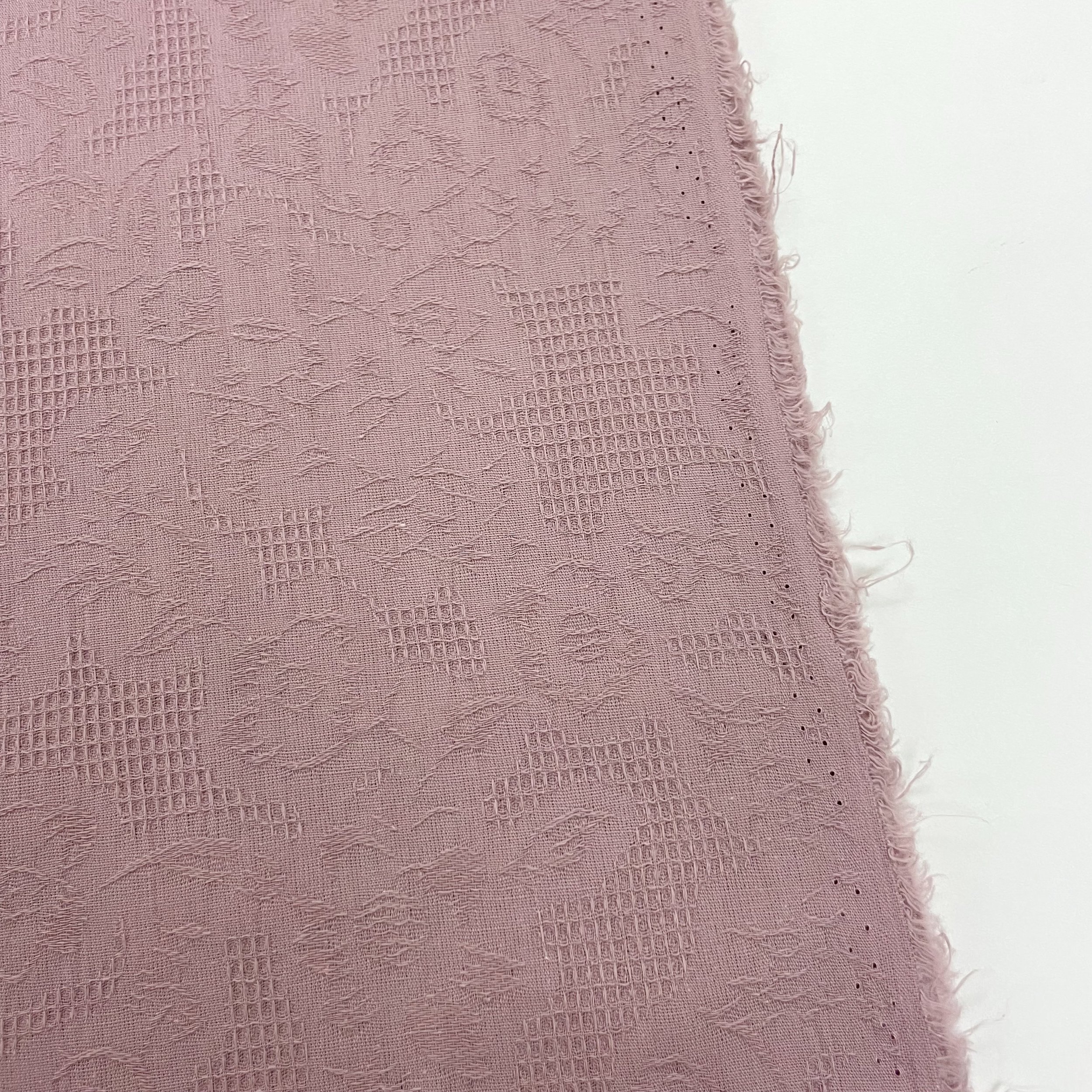 Hey Sew Sister - Floral Waffle Jacquard Cotton Fabric - Antique Rose 2.jpeg