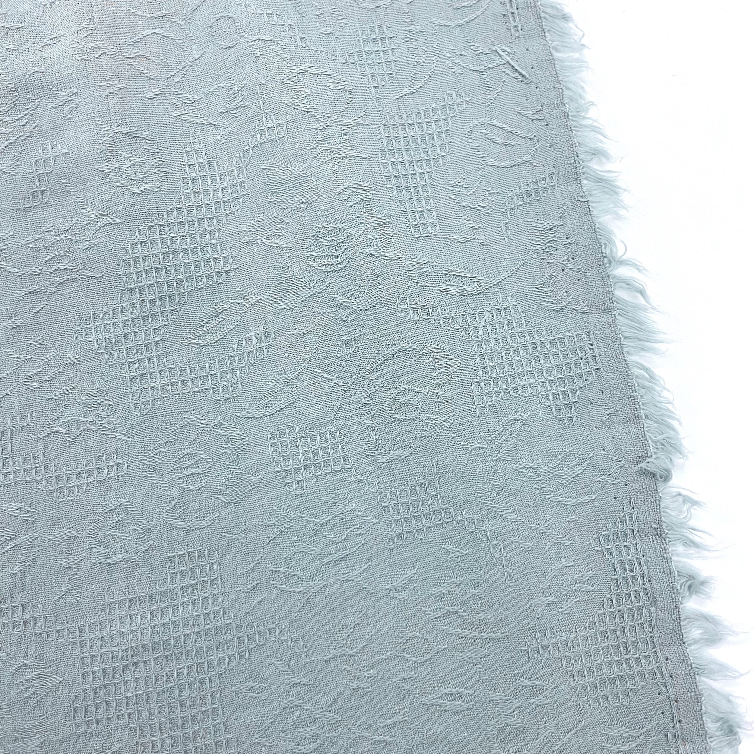Hey Sew Sister - Floral Waffle Jacquard Cotton Fabric - Powder Blue 2.jpeg