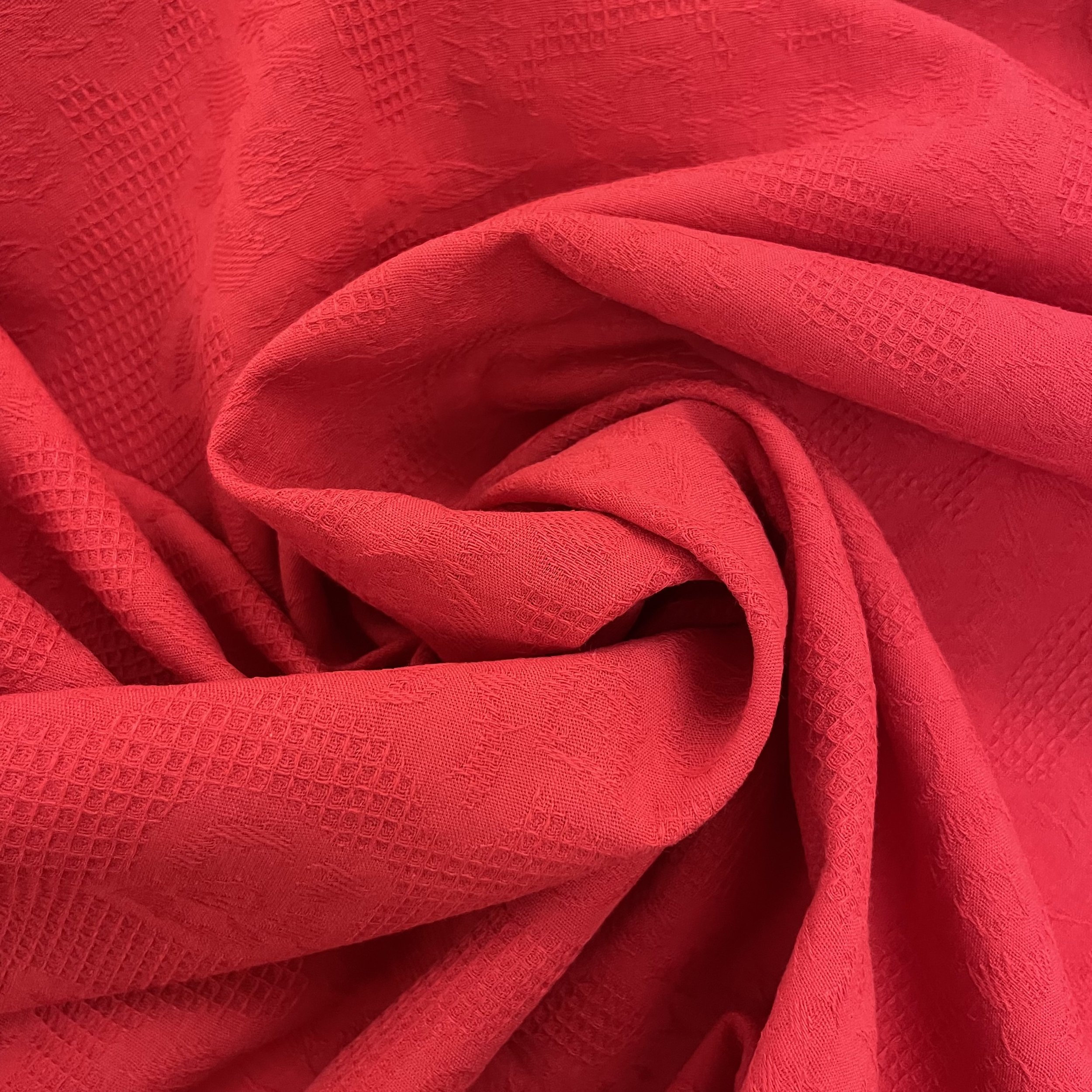 Hey Sew Sister - Floral Waffle Jacquard Cotton Fabric - Rouge 4.jpeg