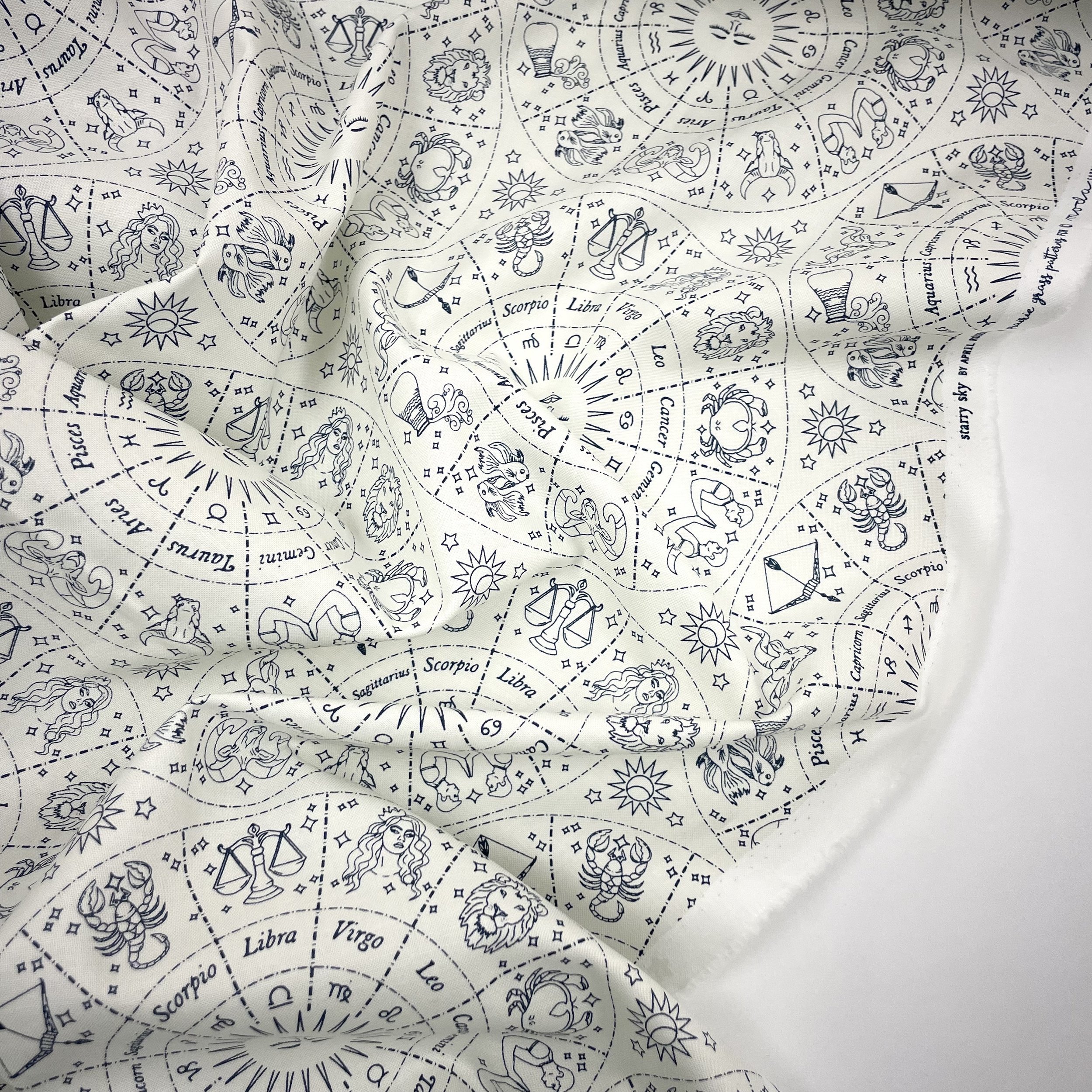 Hey Sew Sister - Starry Sky by April Rosenthal for Moda - Mist Night - Astrology Print Cotton Fabric 4.jpeg