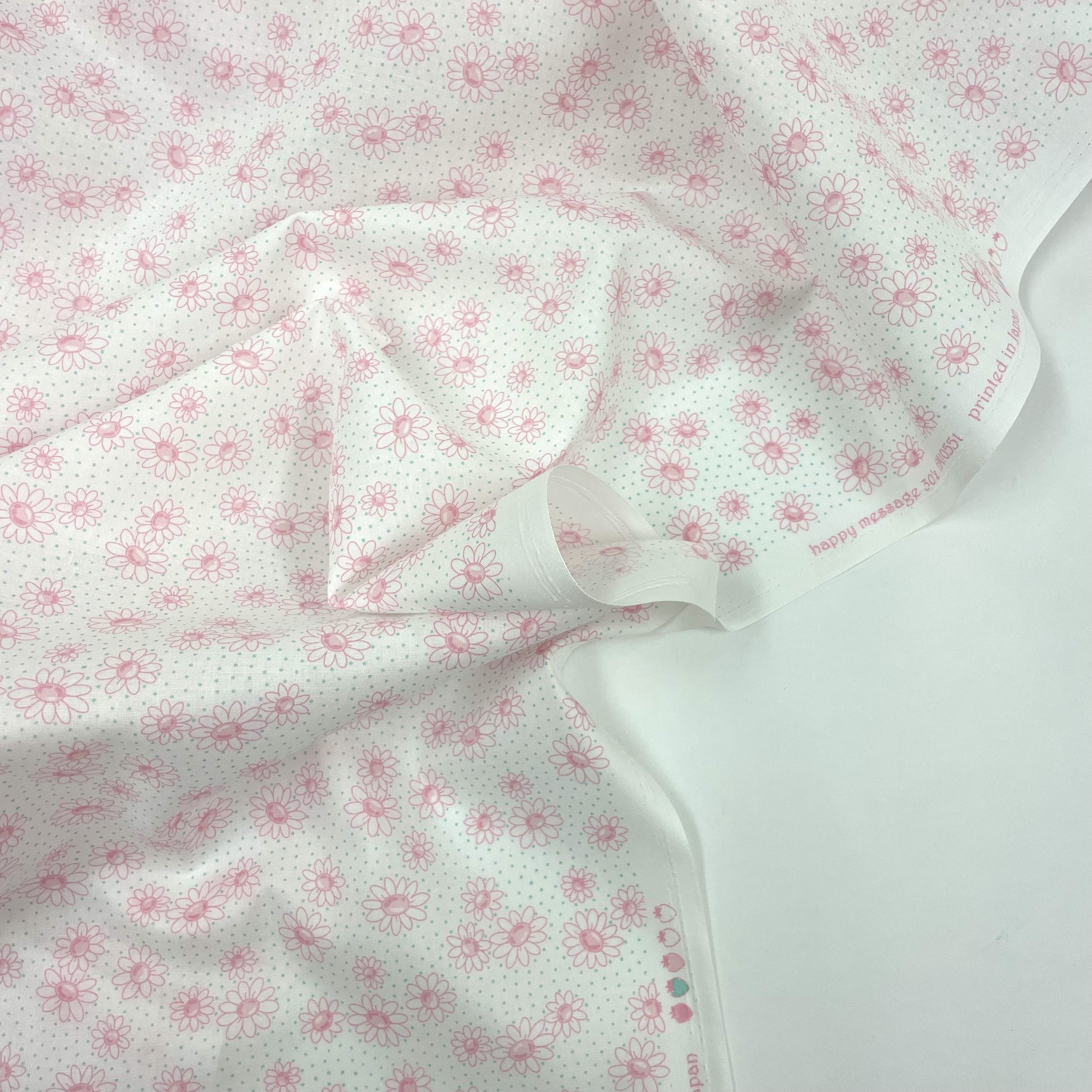 Hey Sew Sister - Handiworks Made in Japan - Margaret Floral Daisy Print Cotton Fabric Shiroji Pink 2.jpeg