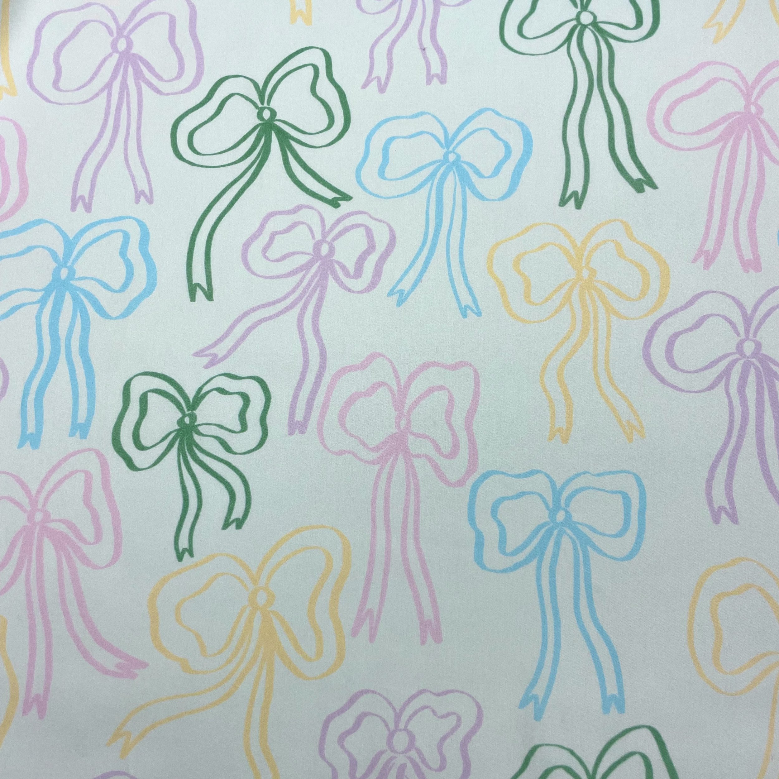 Hey Sew Sister - Hey Sew Sister x Pigeon Wishes - Put a Bow on It Collaboration Collection - Viola - Pastel Blue Multicoloured Bow Print Cotton Fabric 3.jpeg