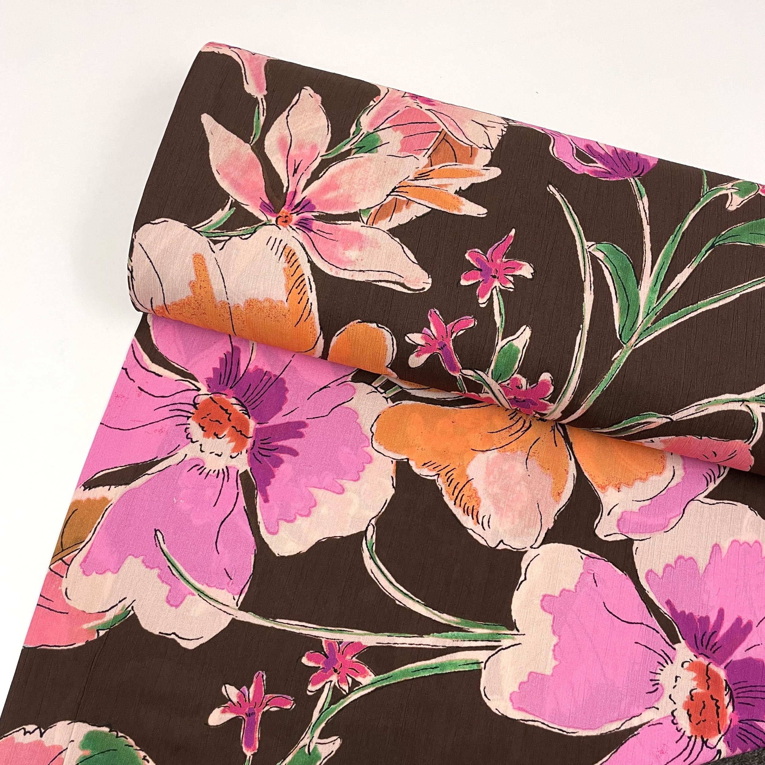 Hey Sew Sister - Fabric Godmother Deadstock Fabric - Carina Floral Crinkle Viscose Fabric 1.jpeg