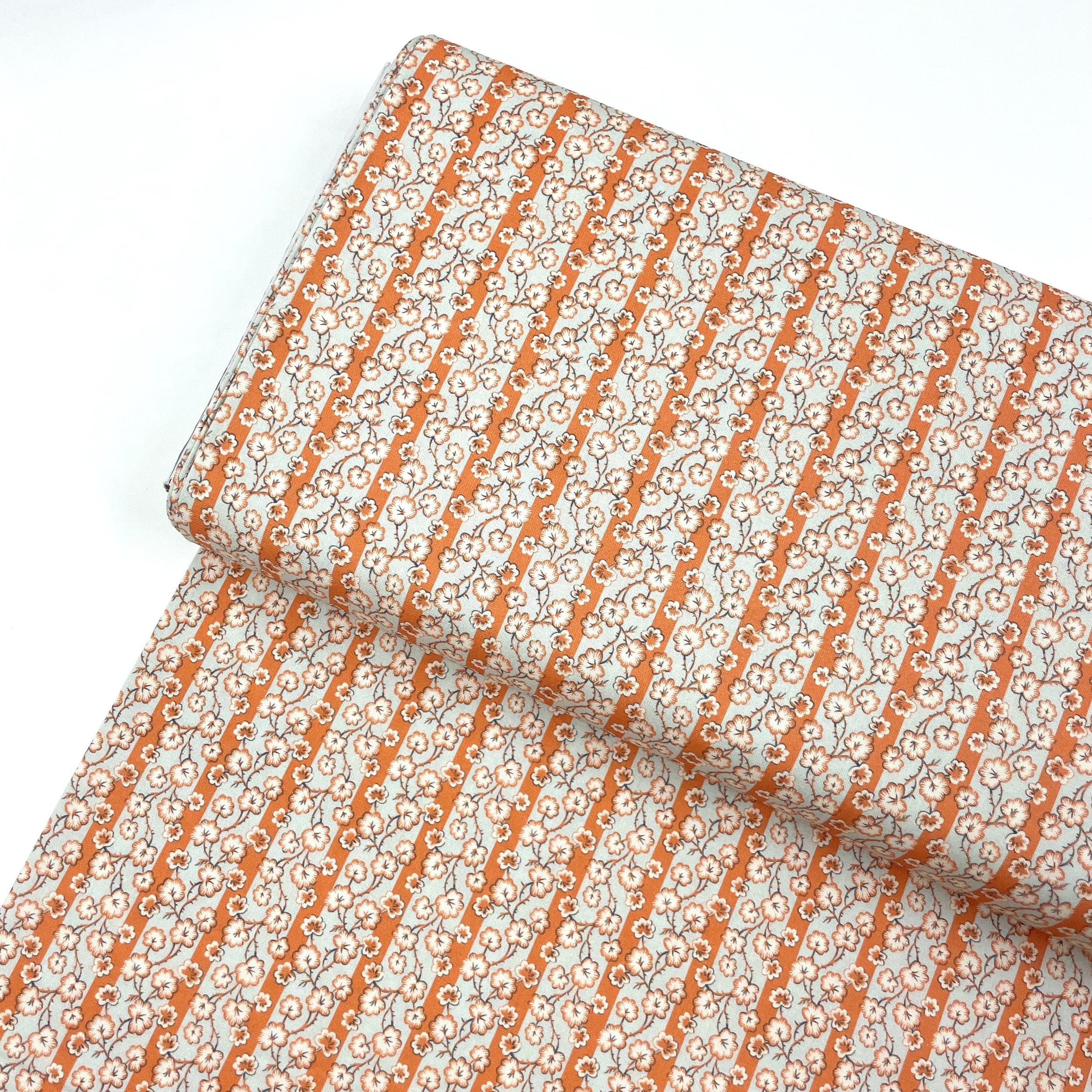 Hey Sew Sister - Stoneleigh Orange Stripes by Susan Smith for Dutch Heritage - Cotton Fabric 1.jpeg