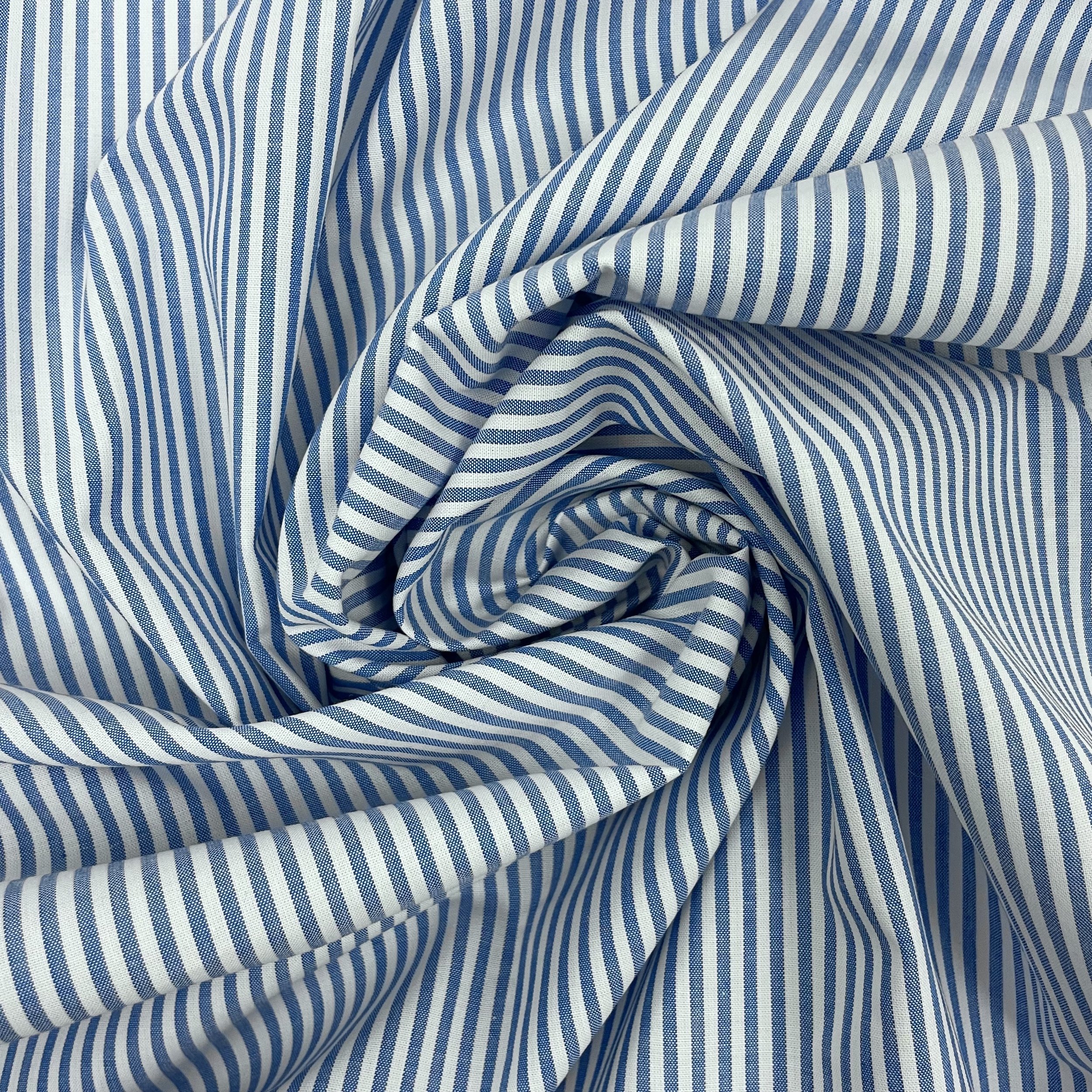 Hey Sew Sister - Pyjama Stripes - Yarn Dyed Striped Cotton Fabric - Pyjama Bottom Trend - Scandi - Blue 3.jpeg