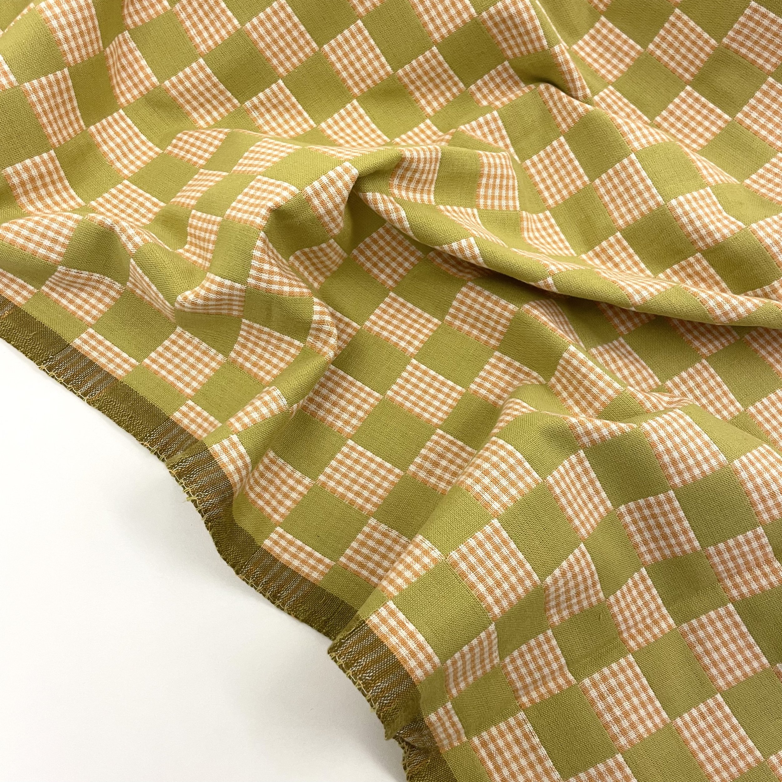 Hey Sew Sister - Kiwi Check from Checkmate by Fableism - Check Gingham Cotton Fabric 2.jpeg