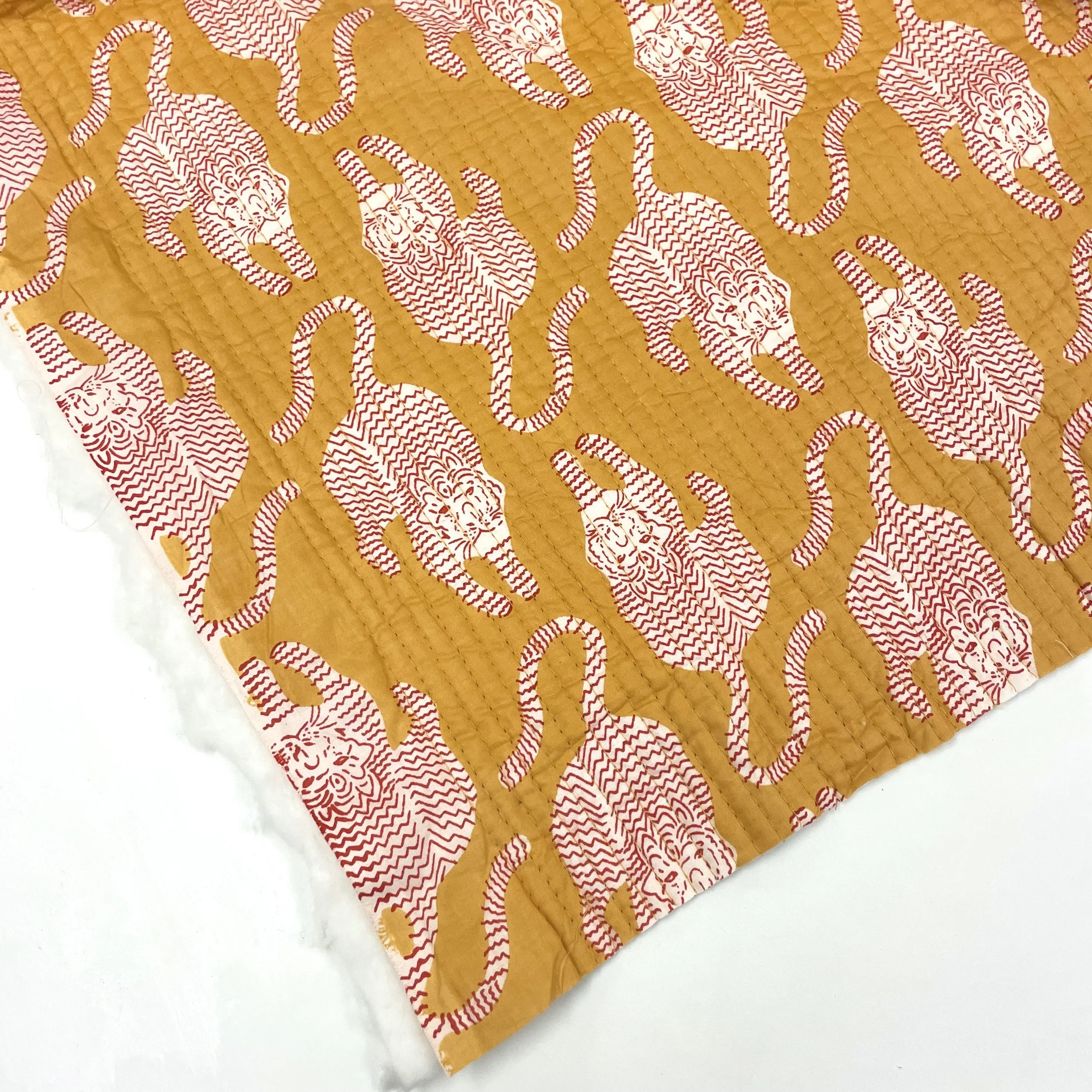 Hey Sew Sister - Tiger's Stripes - Tiger Screen Print Quilted Cotton Fabric - Mustard 1.jpeg