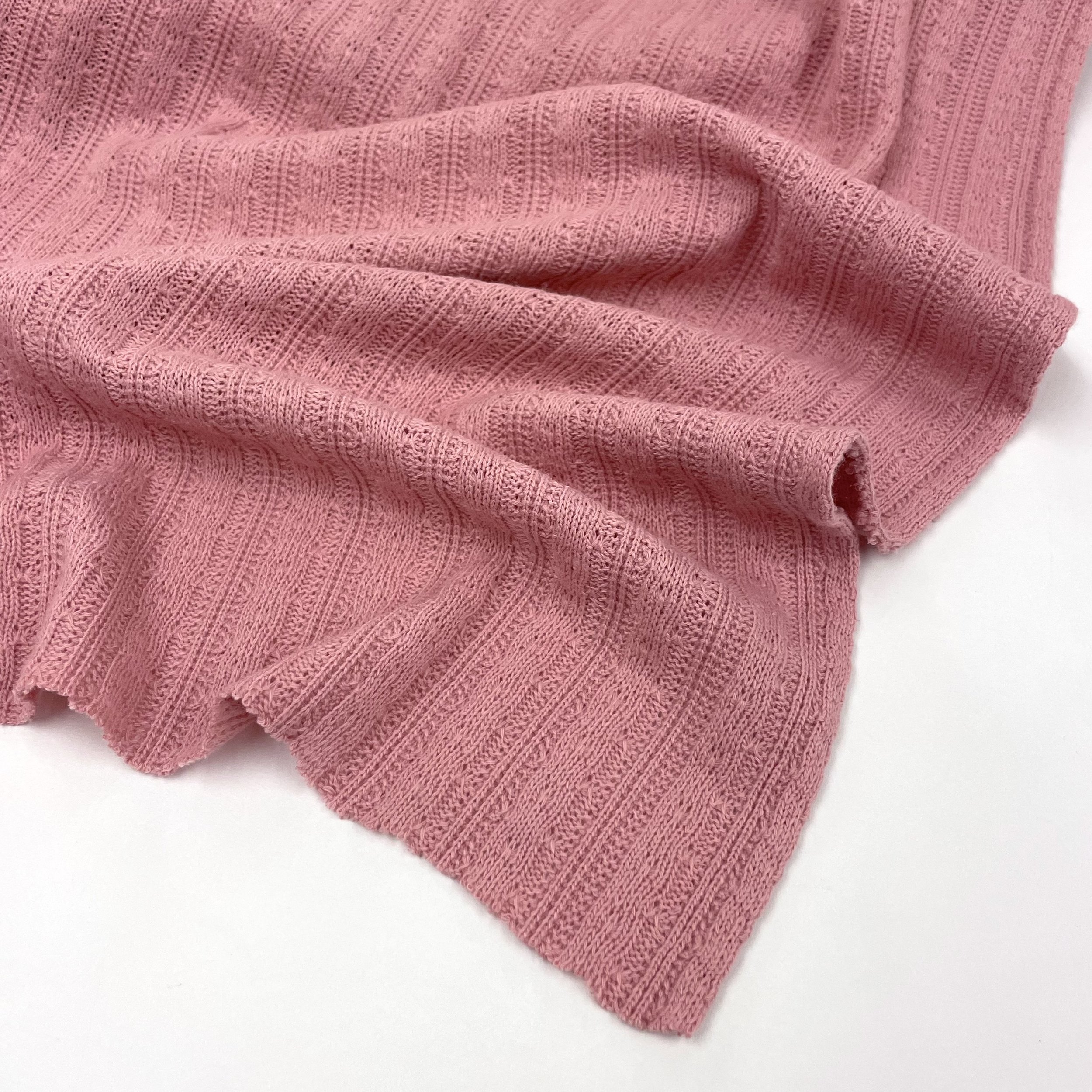 Hey Sew Sister - Deadstock Knitted Cotton Fabric - Rose Pink 2.jpeg