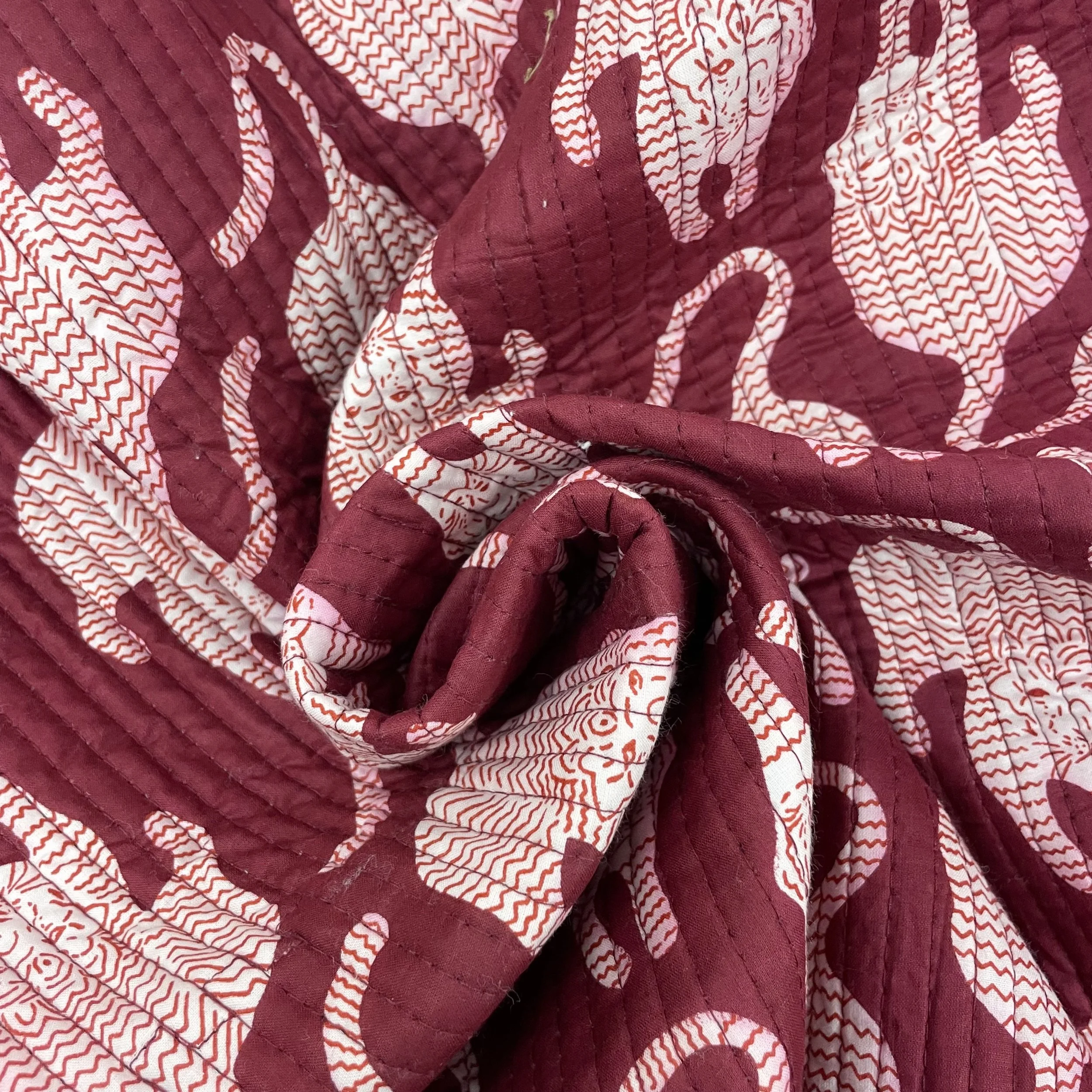 Hey Sew Sister - Tiger's Stripes - Tiger Screen Print Quilted Cotton Fabric - Wine 2.jpeg