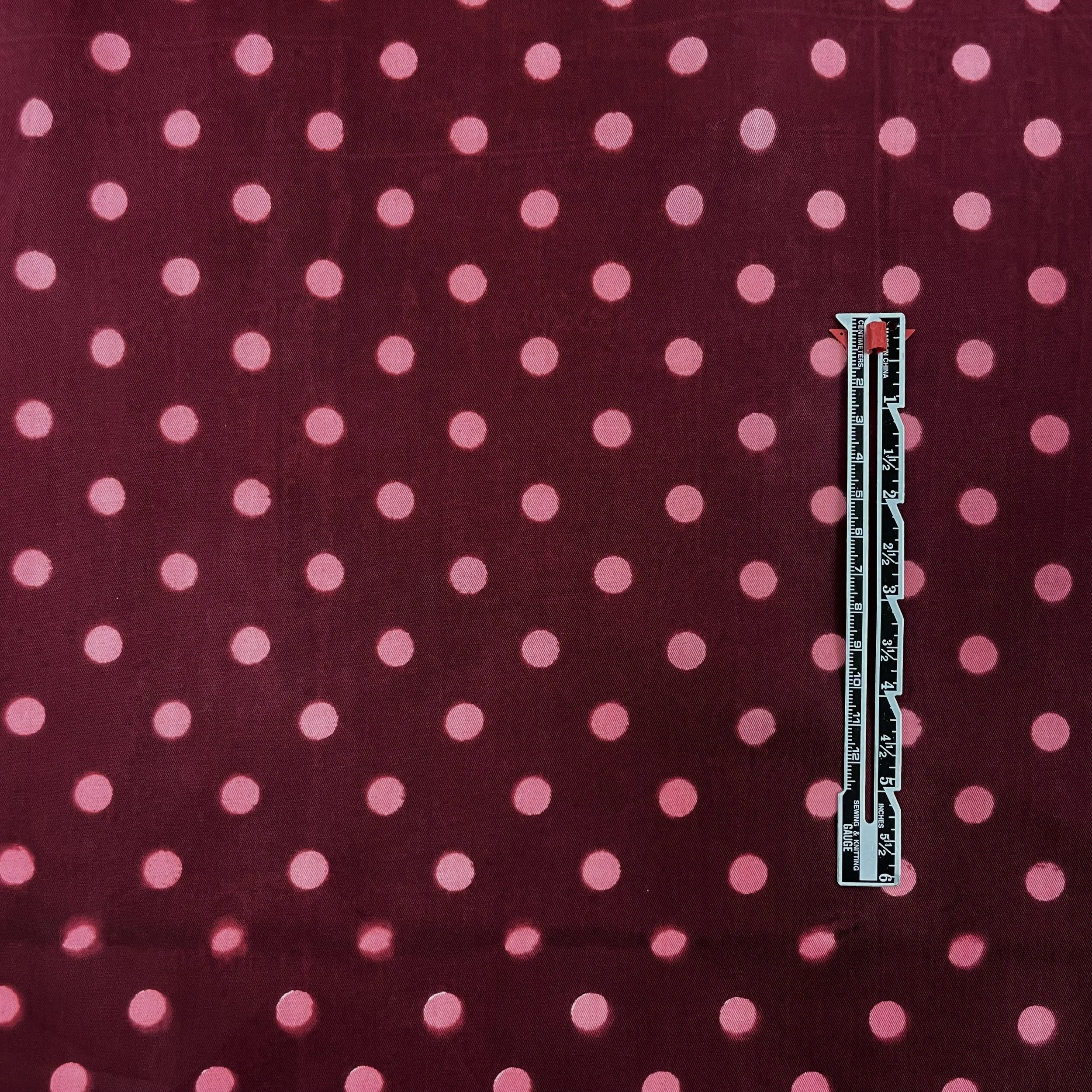 Hey Sew Sister - Pippa Polka Dot - Screen Printed Cotton Fabric - Plum Burgundy and Blush Pink 1.jpeg