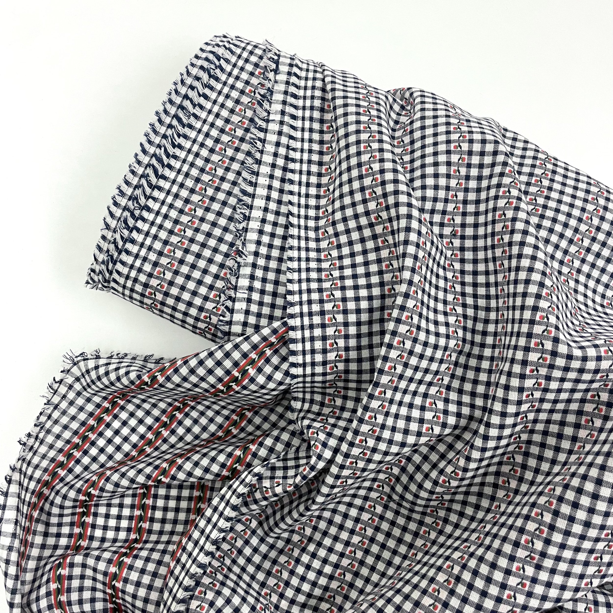 Hey Sew Sister - Tiny Berry Yarn Dyed Navy Gingham Cotton Fabric 2.jpeg
