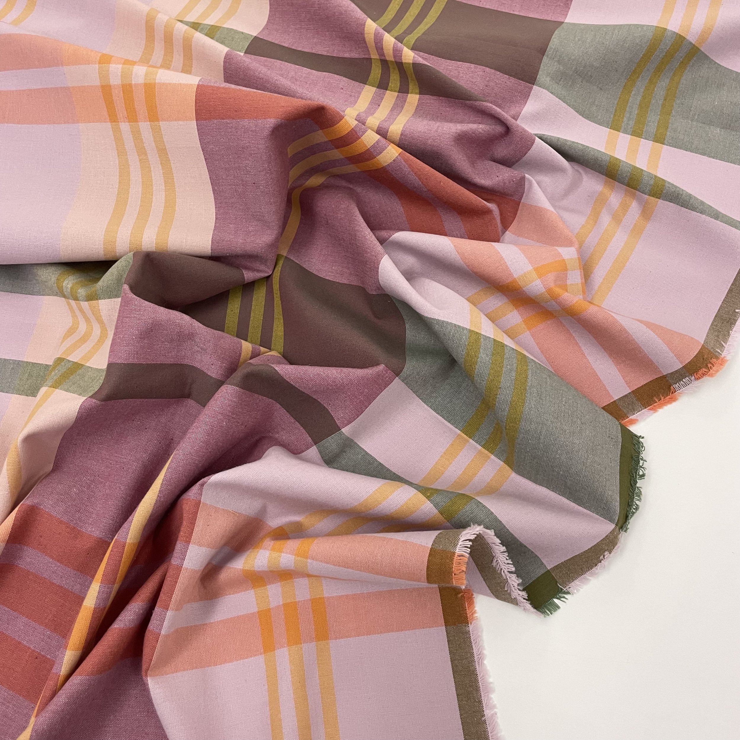 Hey Sew Sister - Fableism - Amaranth Fields Check Plaid - Lilac Purple Orange Green - Lumiere Collection - Check Cotton Fabric 2.jpeg