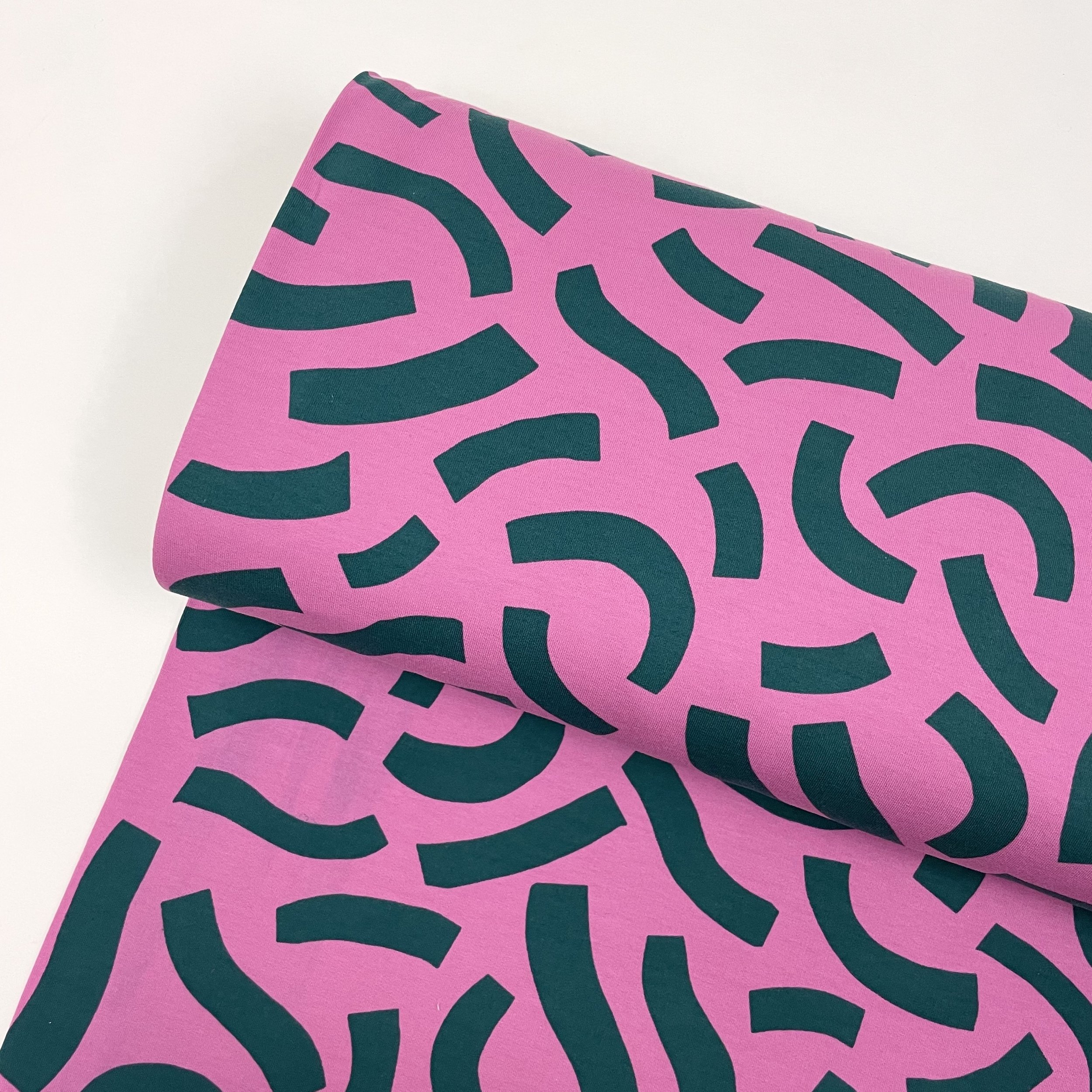 Hey Sew Sister - Nerida Hansen - Playful - Confetti Print Cotton French Terry Fabric - Pink and Green 1.jpeg
