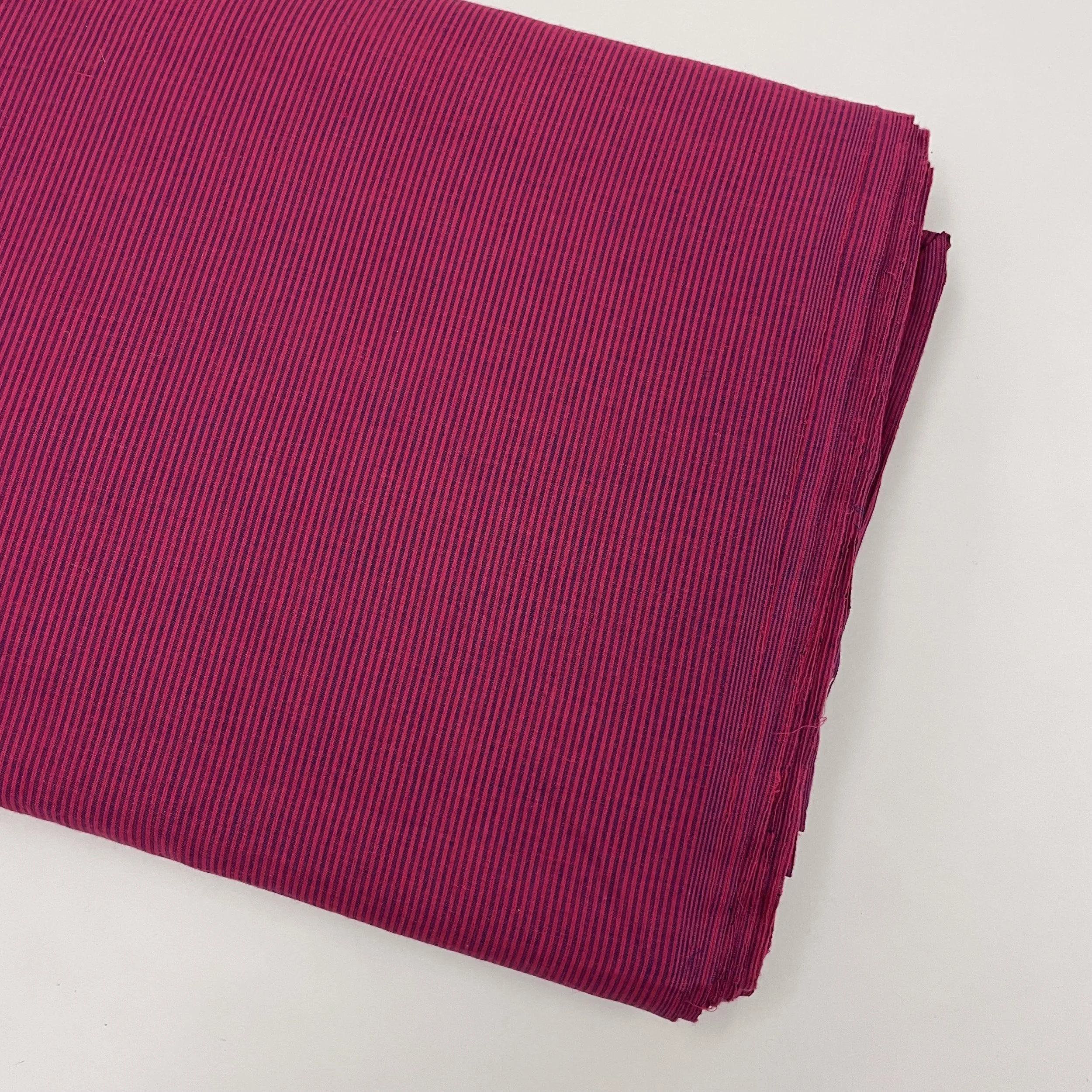 Hey Sew Sister - Indian Yarn Dyed Handloom Cotton Stripe Fabric - Fuchsia Pink Purple 1.jpeg