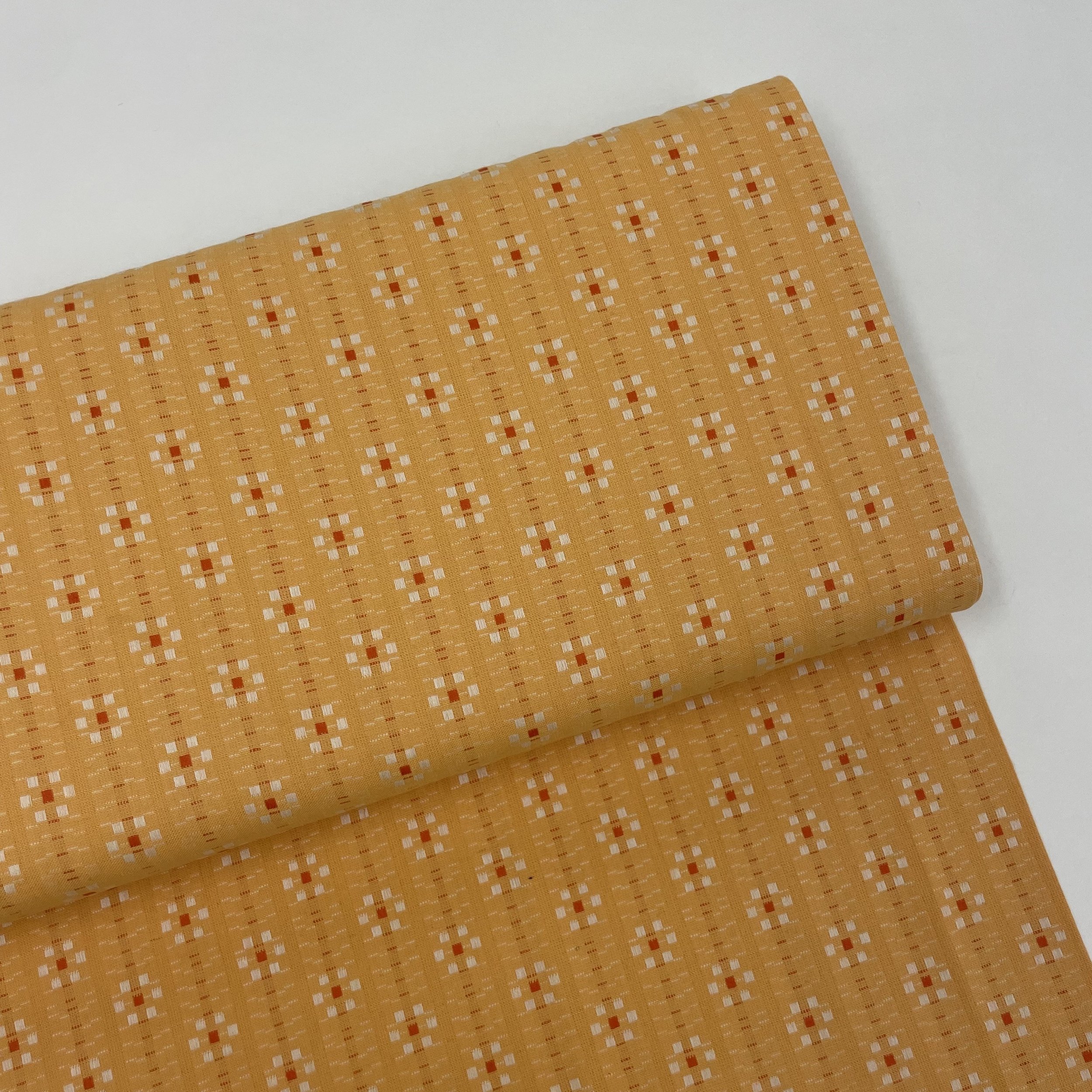 Hey Sew Sister - Fableism Supply Co - Goldenrod Daisy from Swedish Holiday by House that Lars Built - Yellow Yarn Dyed Daisy Flower Cotton Fabric 1.jpeg