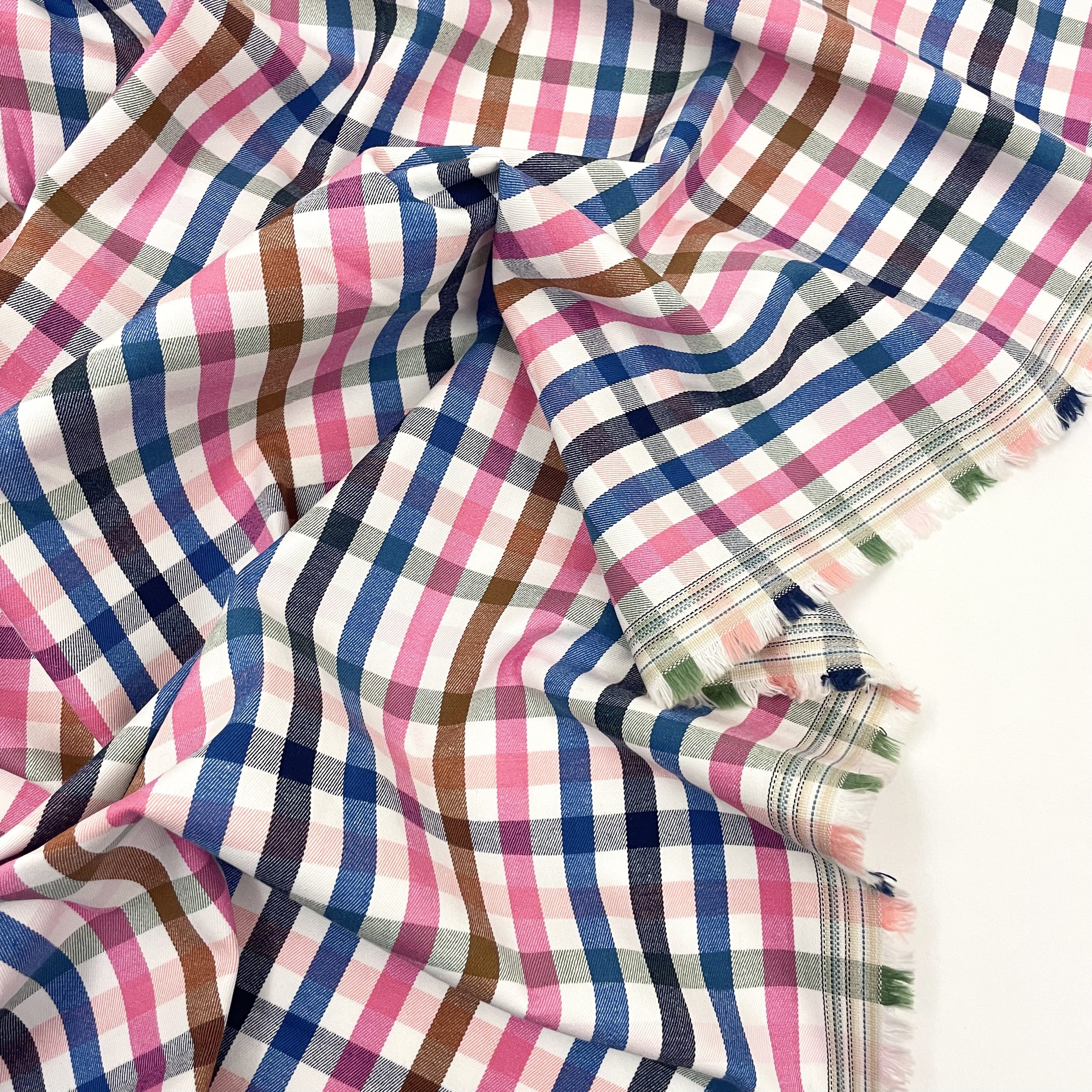 Hey Sew Sister - Annie - Coloured Gingham Print Stretch Cotton Denim Fabric 2.jpeg