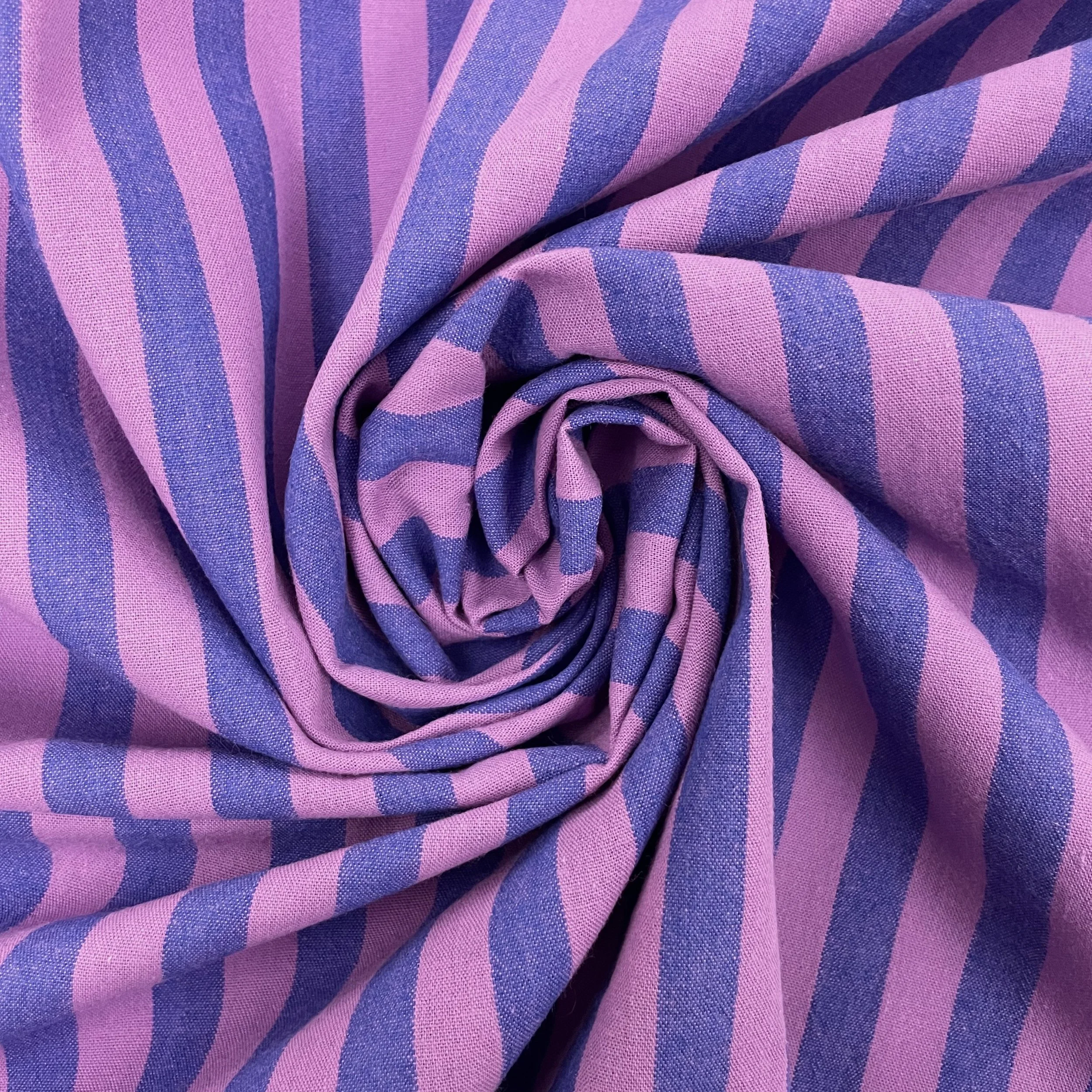 Hey Sew Sister - Bilberry - Purple Pink Stripe Yarn Dyed Cotton Fabric 4.jpeg