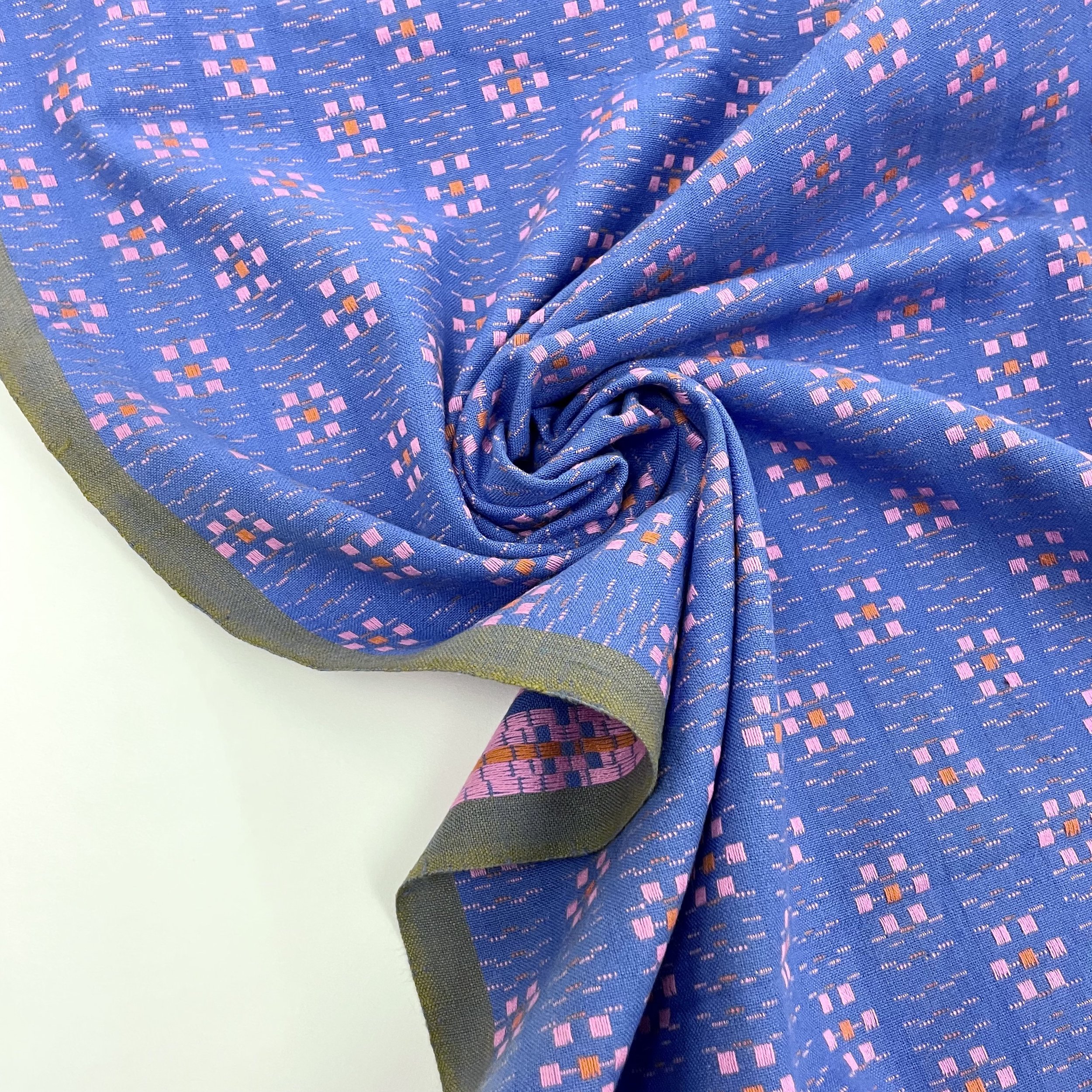 Hey Sew Sister - Fableism Supply Co - Cobalt Daisy from Swedish Holiday by House that Lars Build - Blue Yarn Dyed Daisy Flower Cotton Fabric 3.jpeg