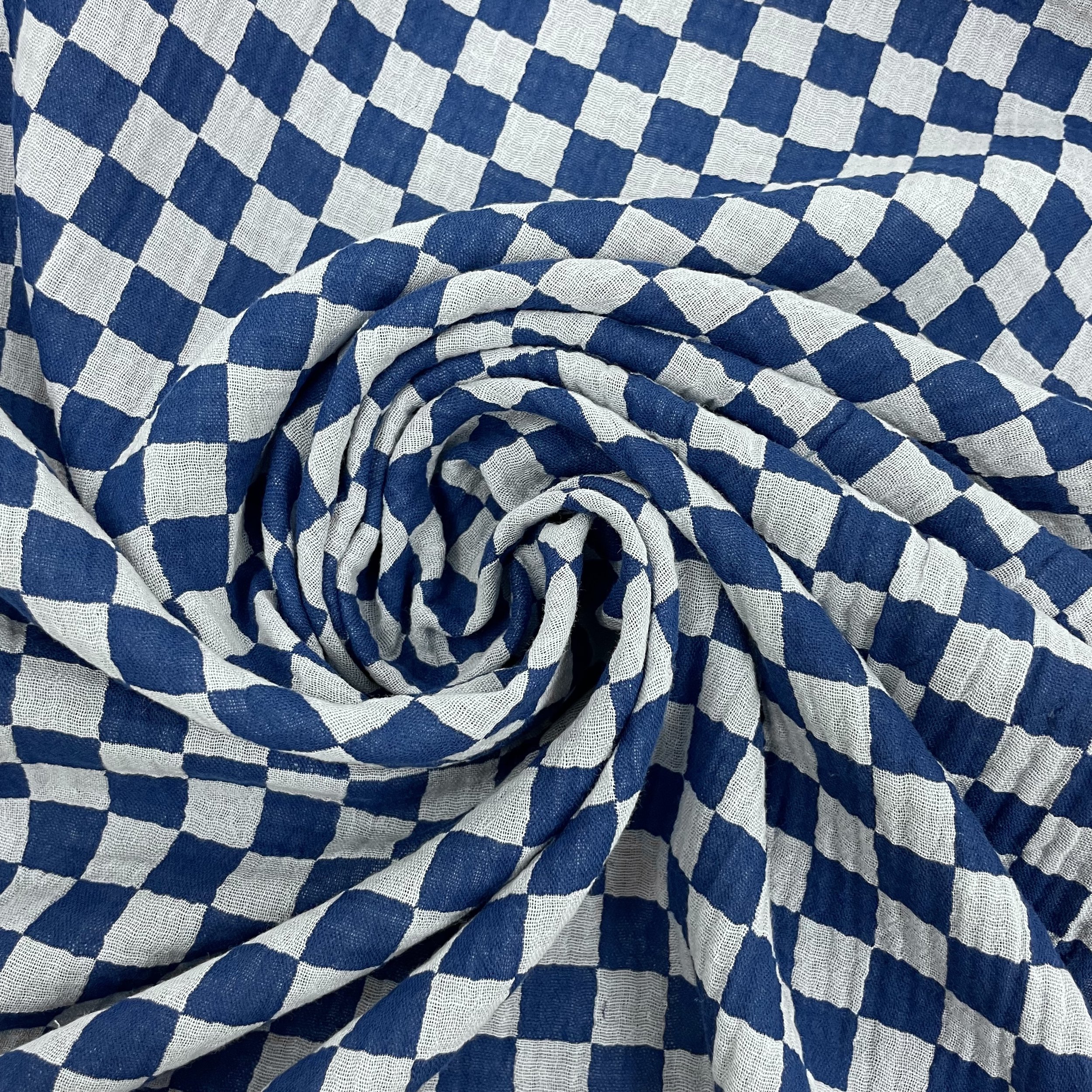 Hey Sew Sister - Lennox - Yarn Dyed Checkerboard Cotton Double Gauze - Blue Jeans 2.jpeg