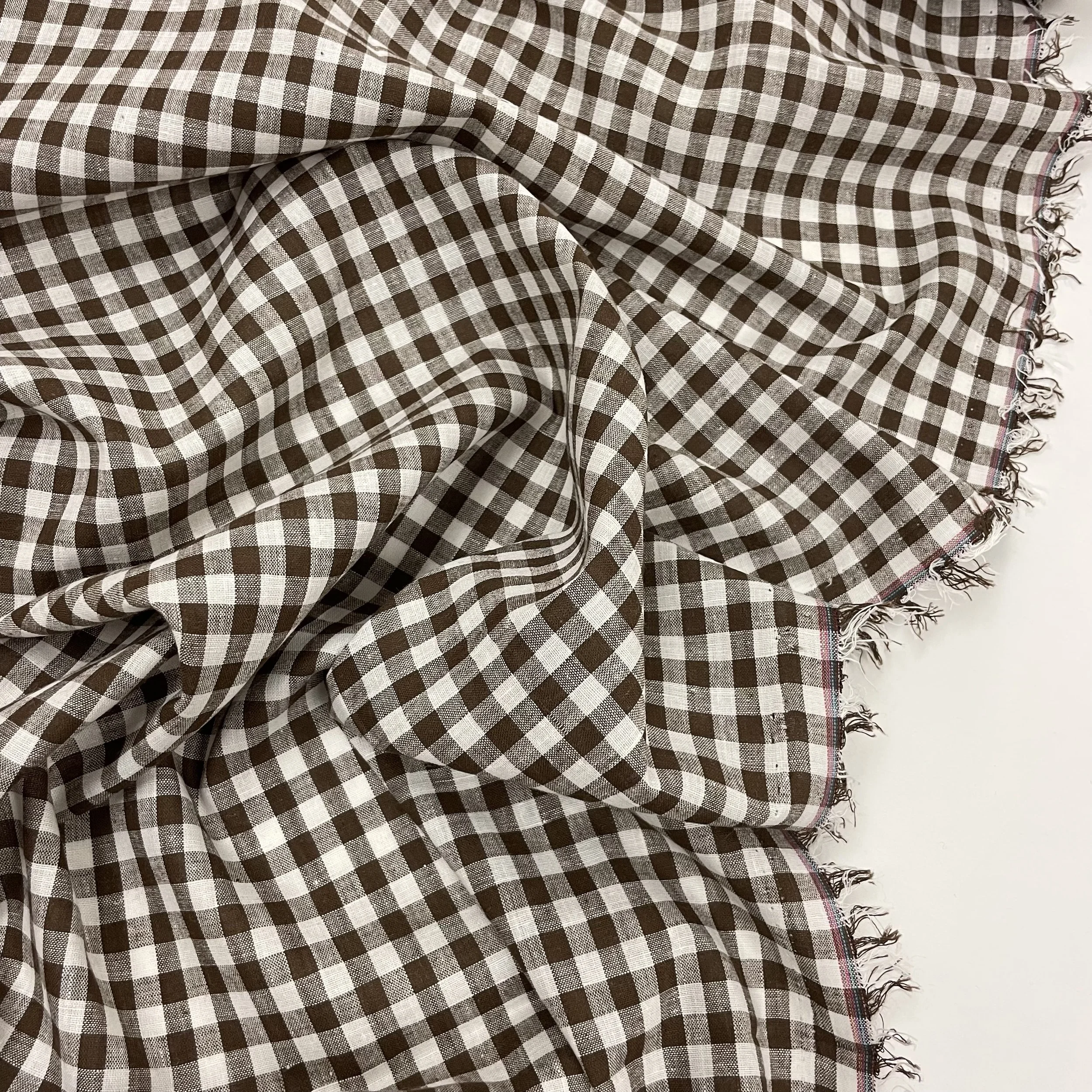 Hey Sew Sister - Cocoa - Chocolate Brown and White Cotton Gingham Fabric 3.jpeg