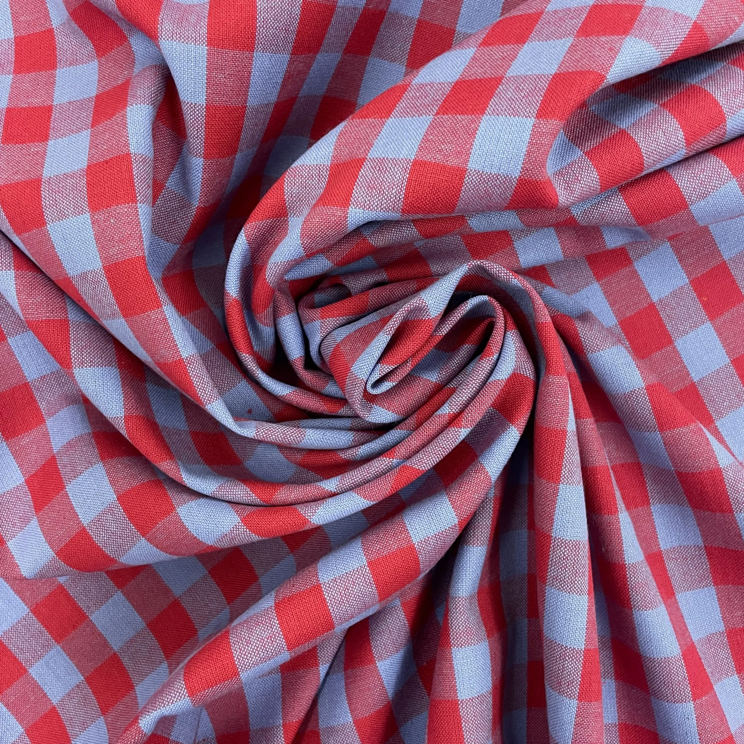 Hey Sew Sister - Yarn Dyed Cotton Gingham Plaid Fabric - Blue and Red - Jester 3.jpeg