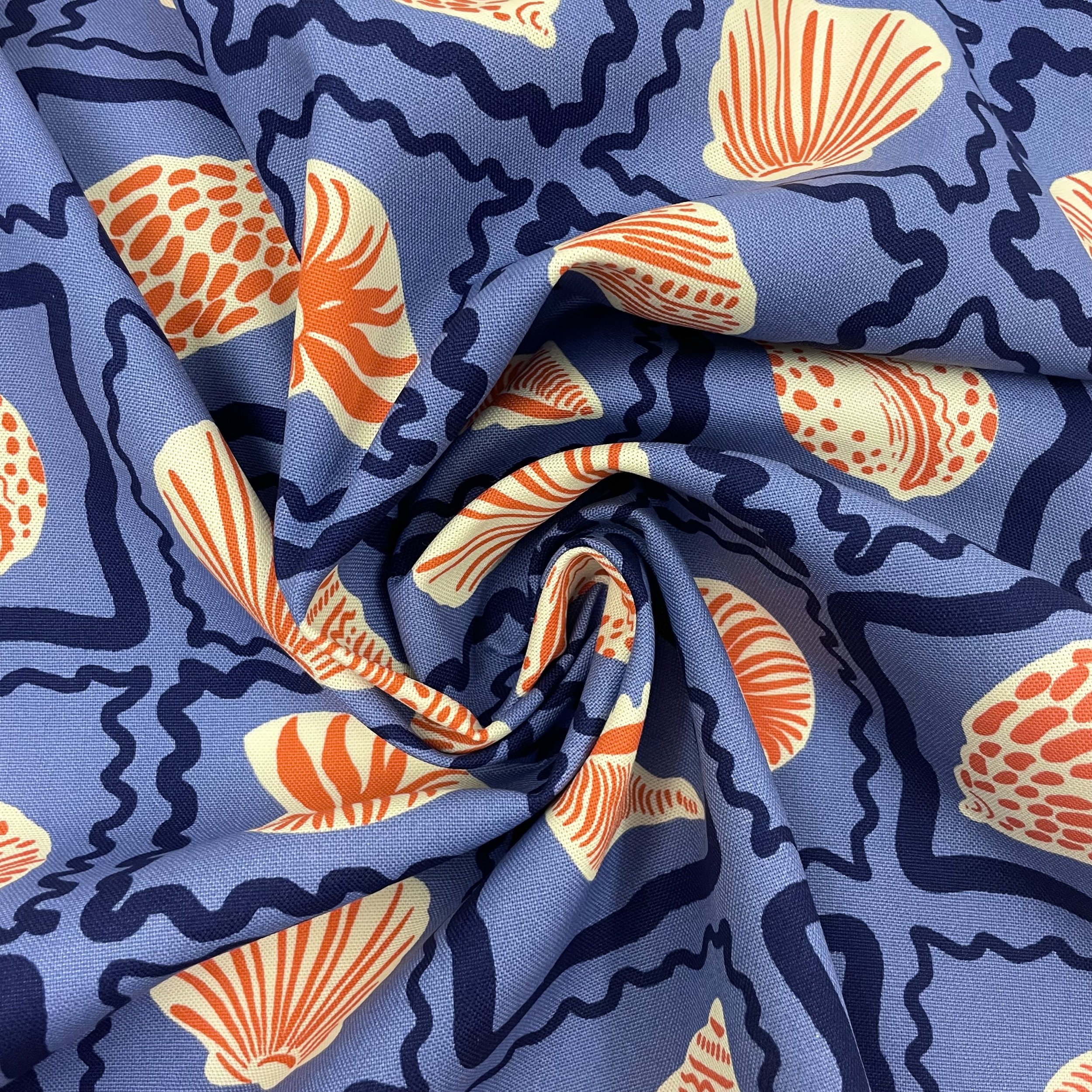 Hey Sew Sister - Daria - Shell Print Cotton Canvas Fabric - Aperitif 3.jpeg