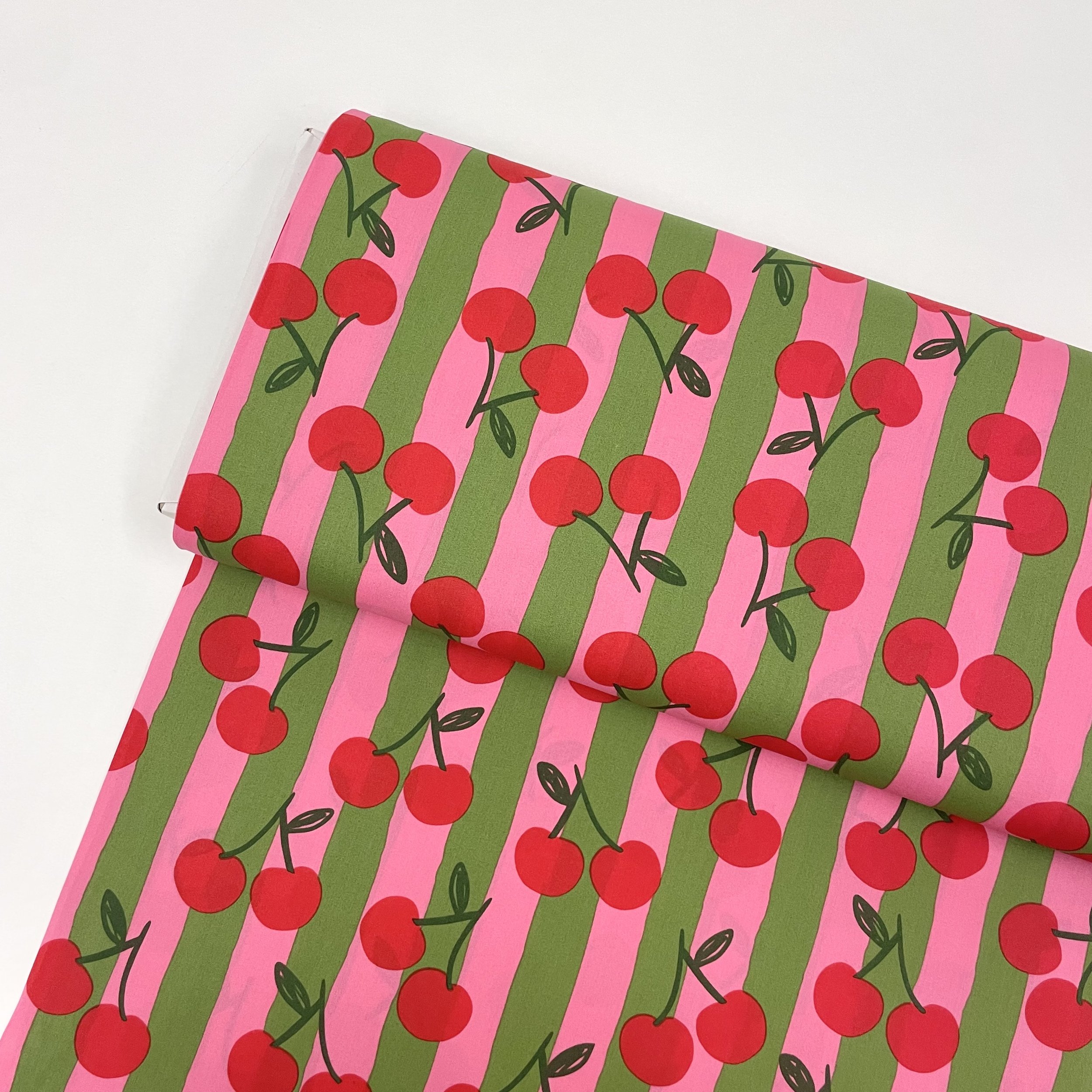 Hey Sew Sister - Cherry Stripe - Fine Cotton Poplin Fabric 1.jpeg