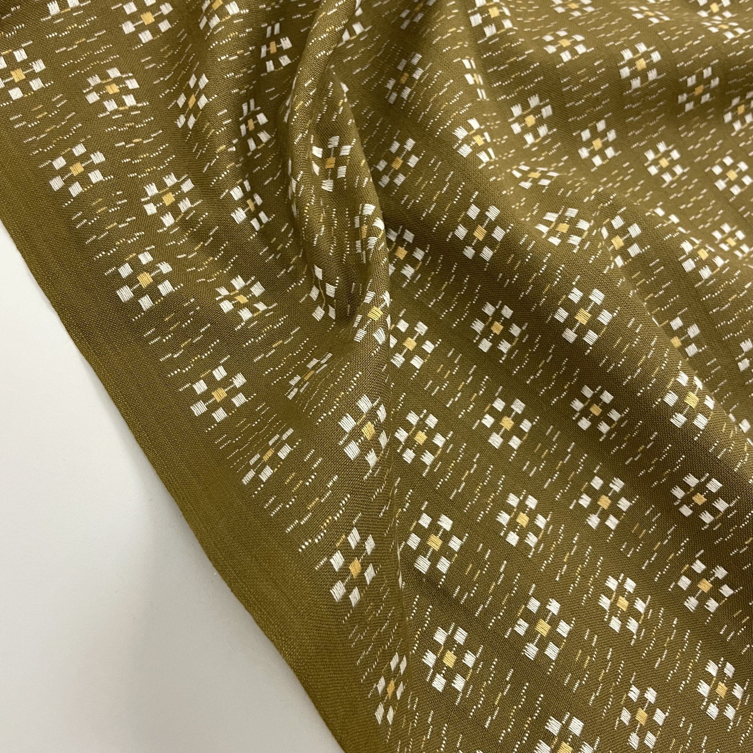 Hey Sew Sister - Fableism Supply Co - Olive Daisy from Swedish Holiday by House that Lars Build - Green Yarn Dyed Daisy Flower Cotton Fabric 4.jpeg