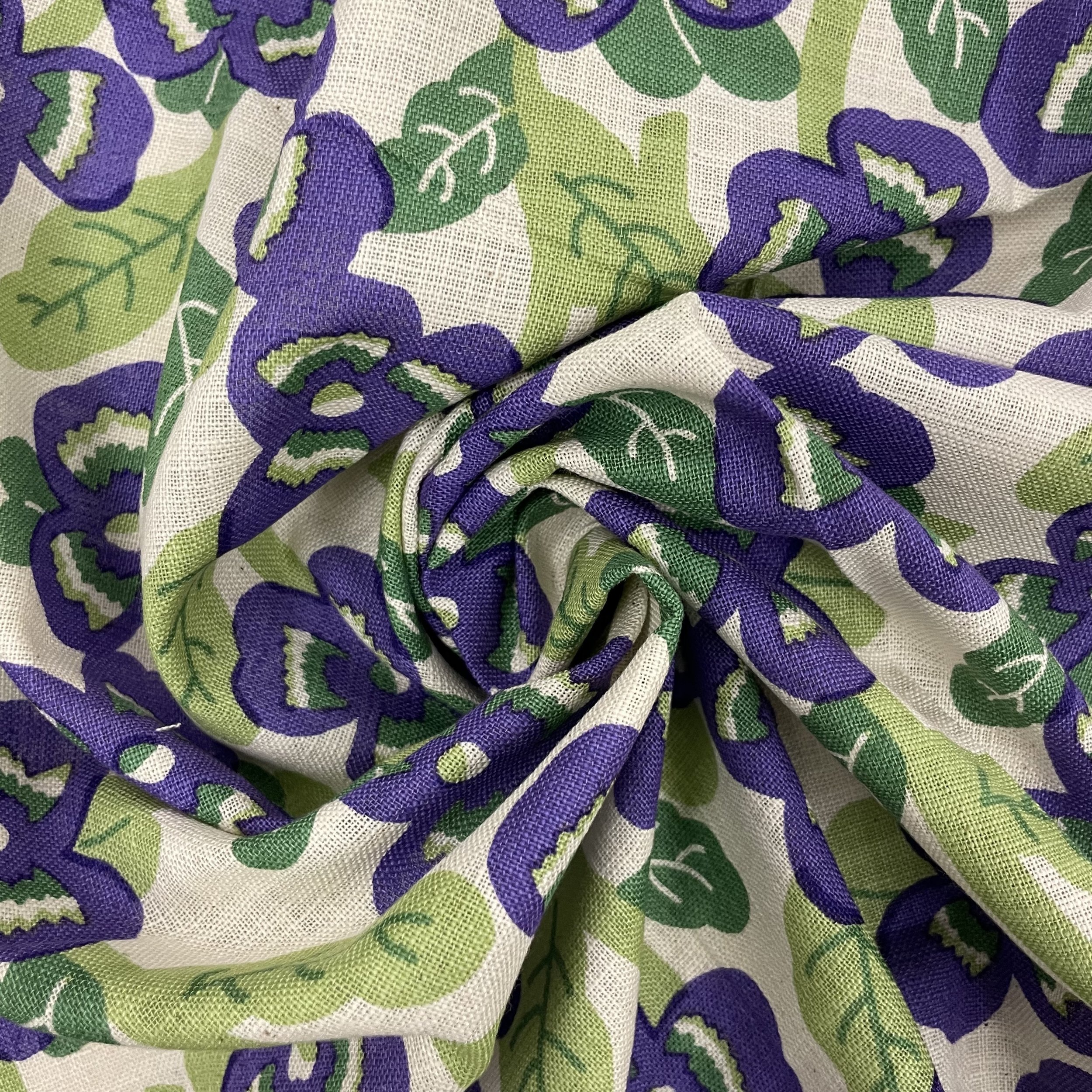 Hey Sew Sister - Sevenberry Japan - Fresh Pansy - Pansy Printed - Loose Weave Cotton Fabric - Violet 3.jpeg