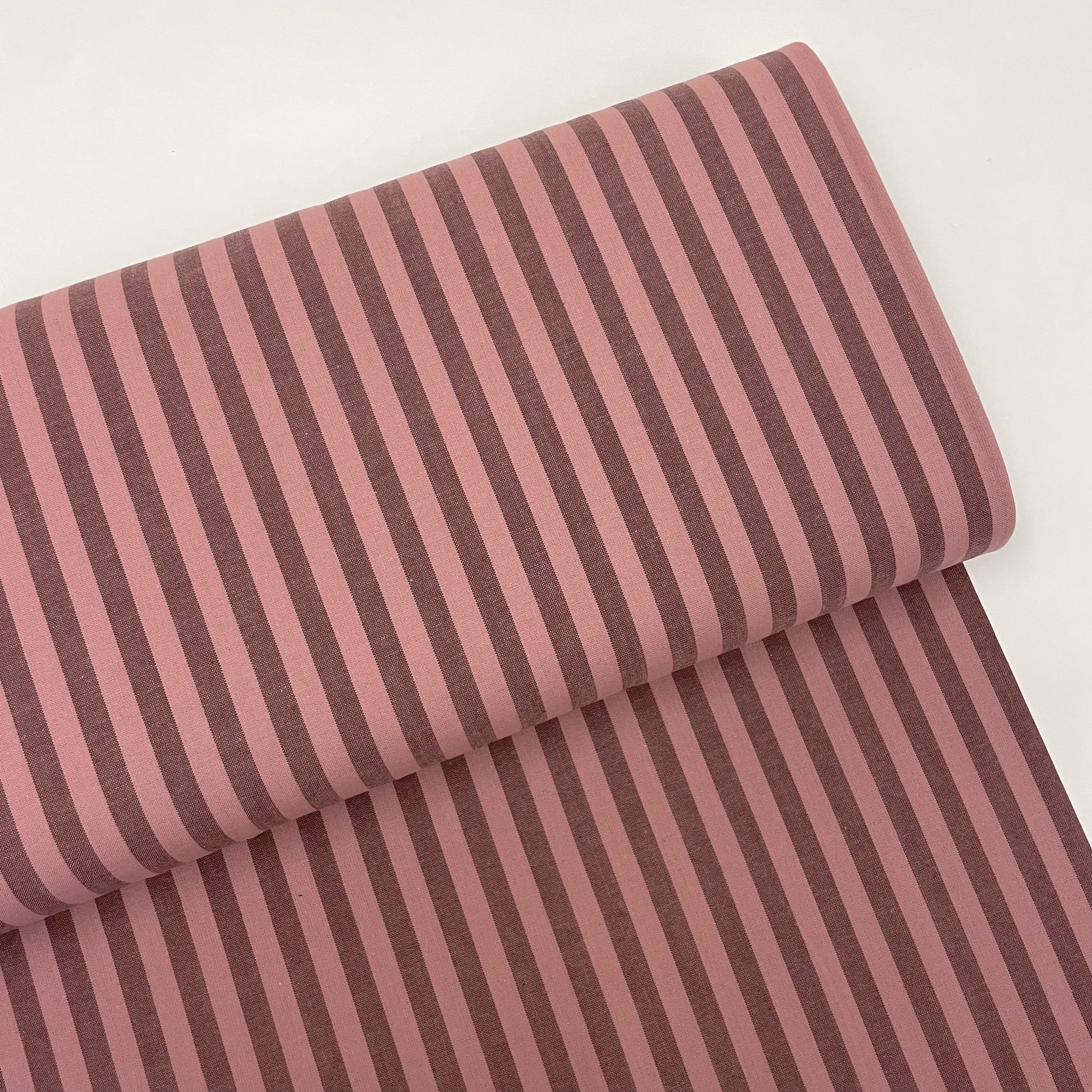 Hey Sew Sister - Fableism - Pink Wine Yarn Dyed Stripes from Sun Stripes - Cotton Fabric 1.jpeg