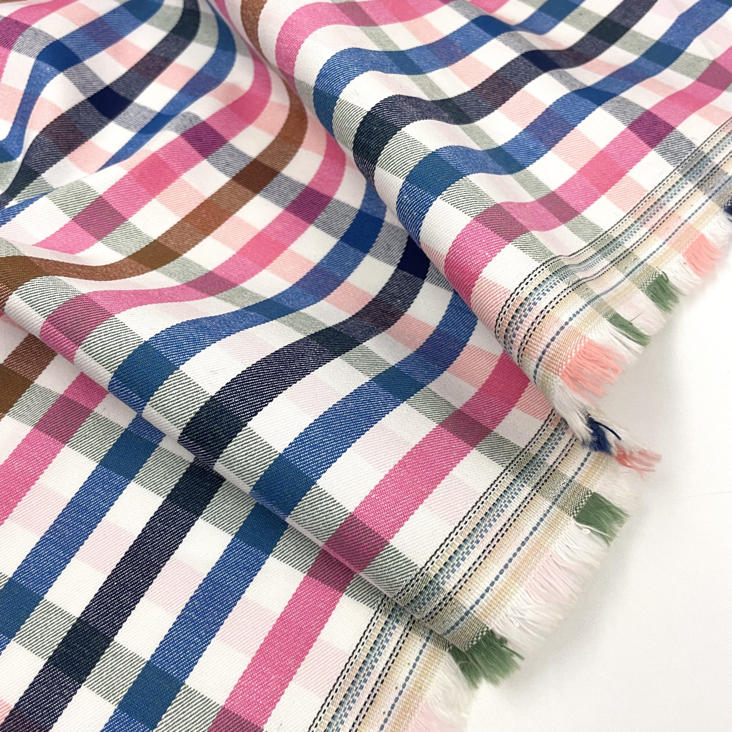 Hey Sew Sister - Annie - Coloured Gingham Print Stretch Cotton Denim Fabric 3.jpeg