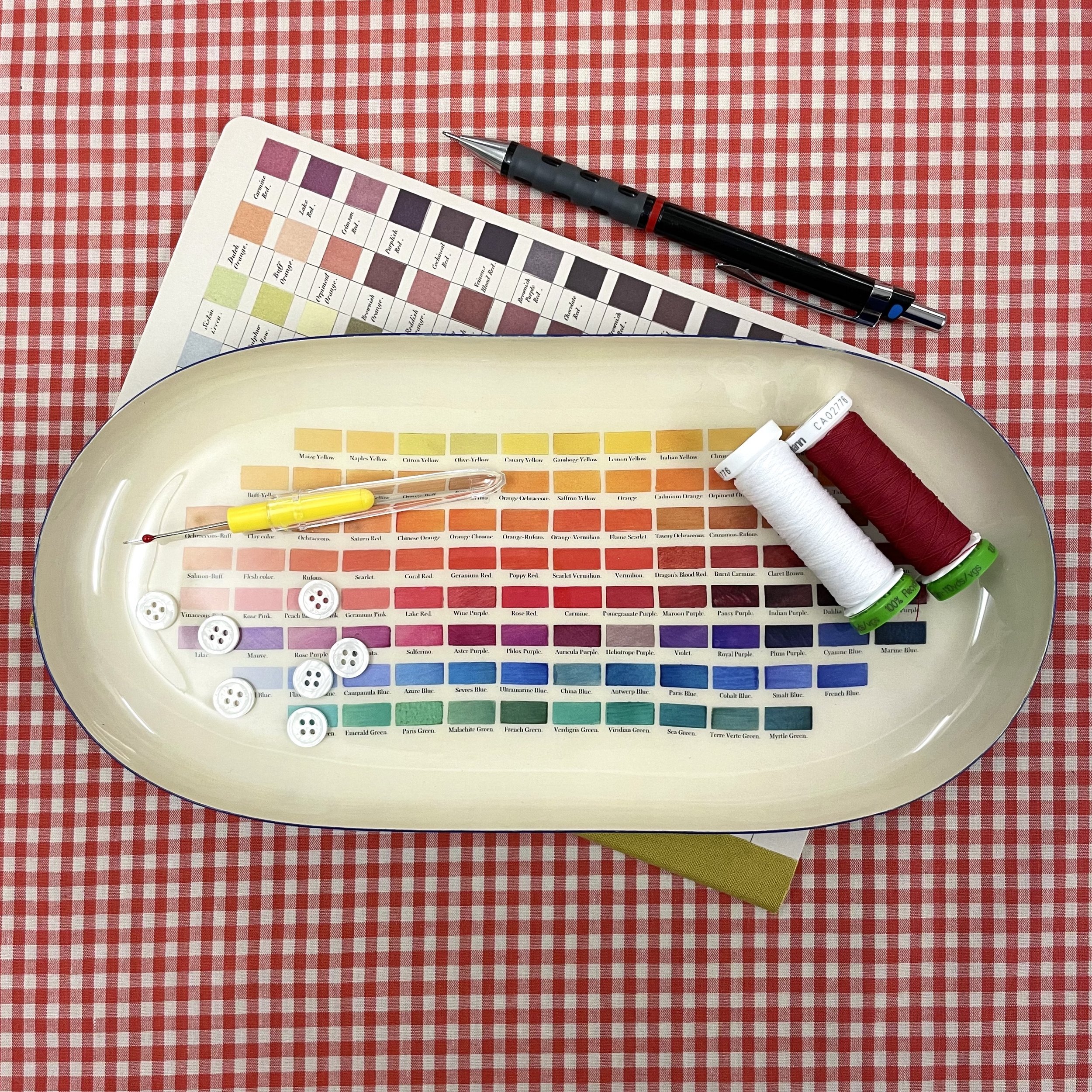Hey Sew Sister - Roomytown - Werner's Nomenclature of Colours - Oval Enamel Tray 1.jpeg