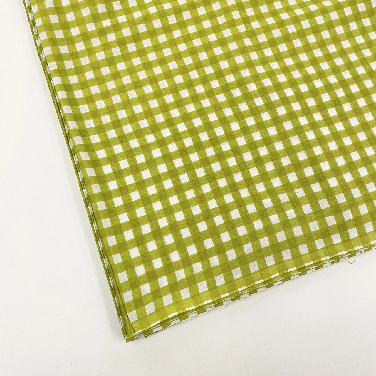 Hey Sew Sister - Soft Grid 2 - Screen Printed Grid Print Indian Cotton Fabric - Lime Zing 1.jpeg