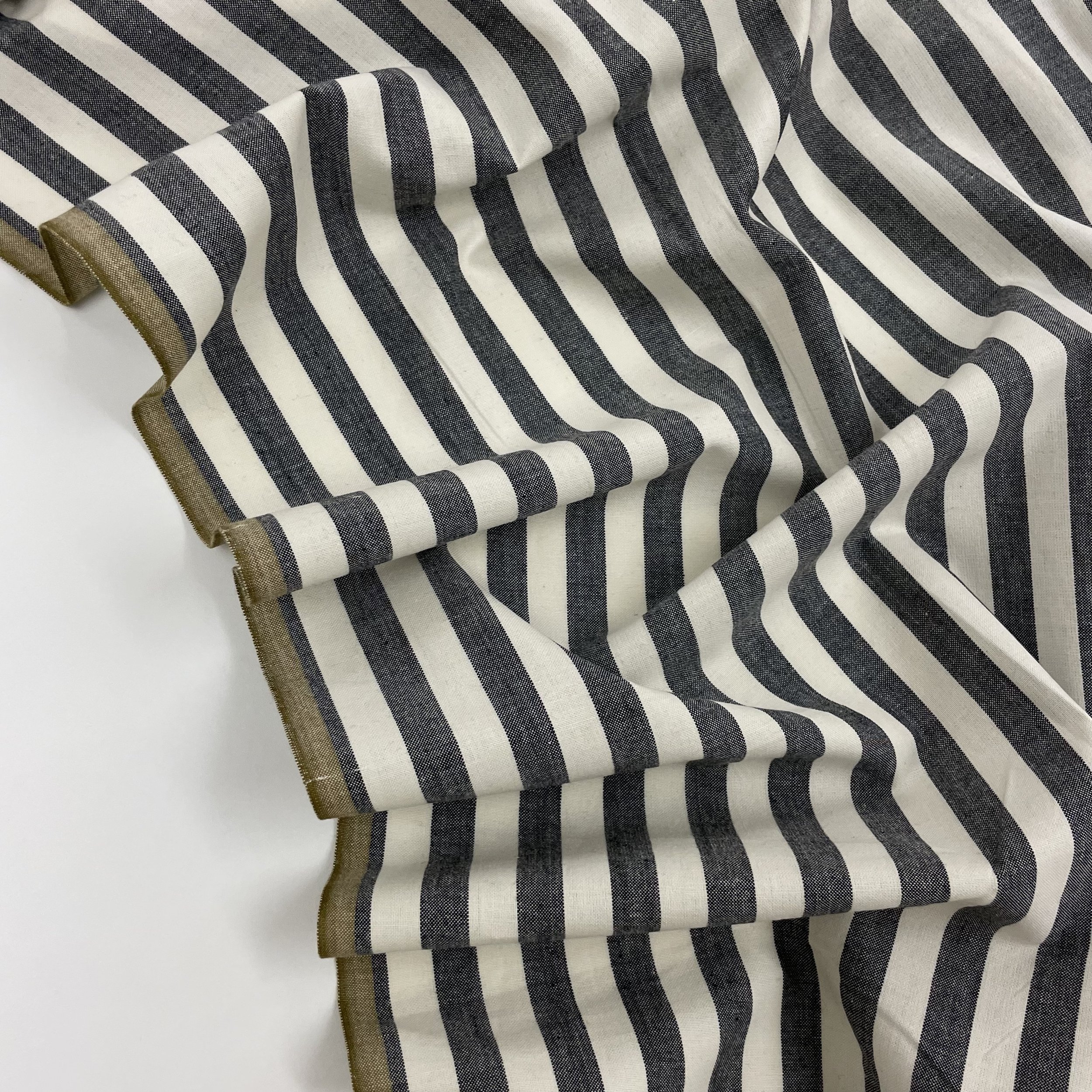 Hey Sew Sister - Fableism Supply Co - Licorice Stripe from Swedish Holiday by House that Lars Built - Black and Cream Yarn Dyed Stripe Cotton Fabric 2.jpeg