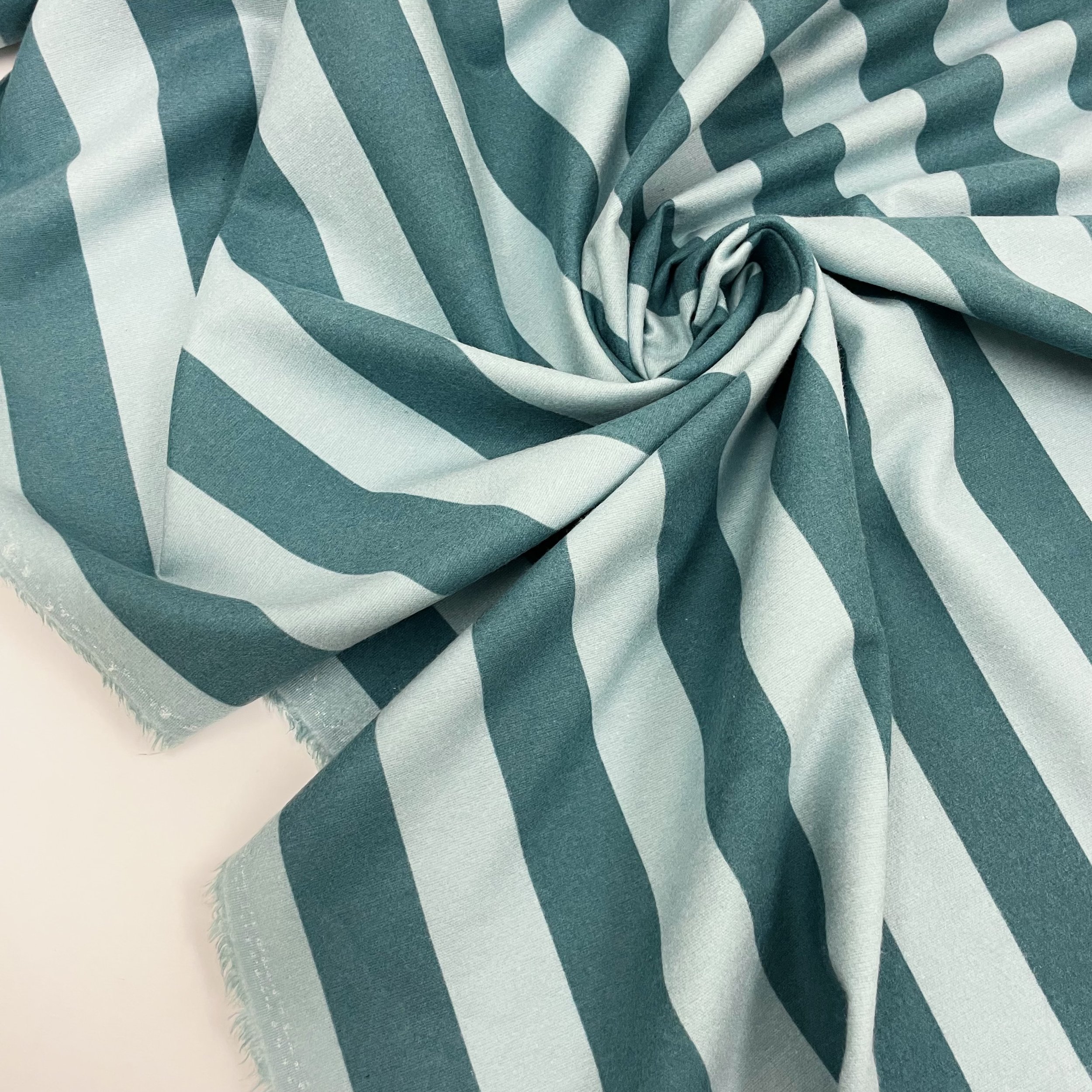 Hey Sew Sister - Stripe Print Cotton Flannel Fabric - The Cat's Pyjamas - Spearmint 3.jpeg