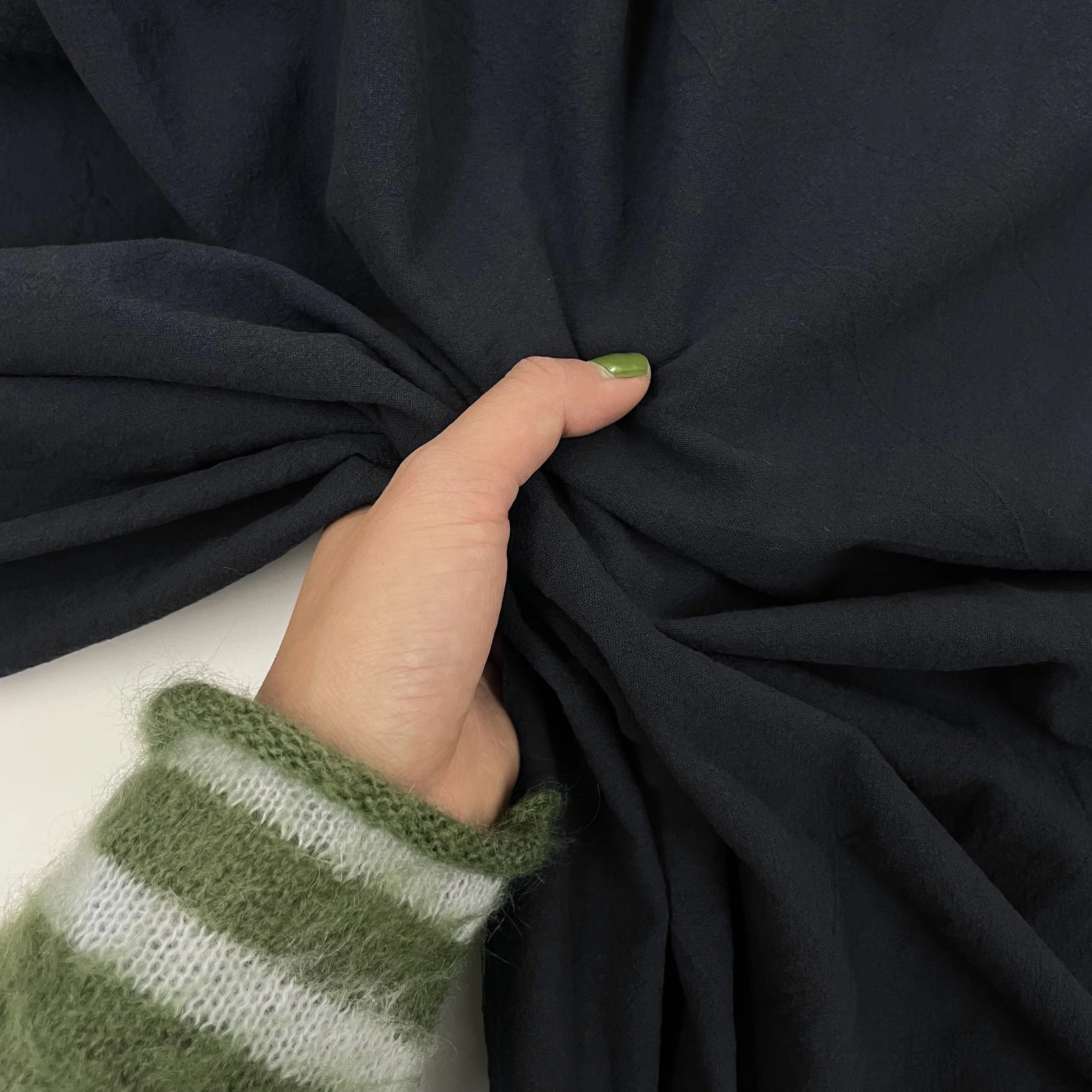 Hey Sew Sister - Crumple Cotton Fabric - Dark Navy 3.jpeg