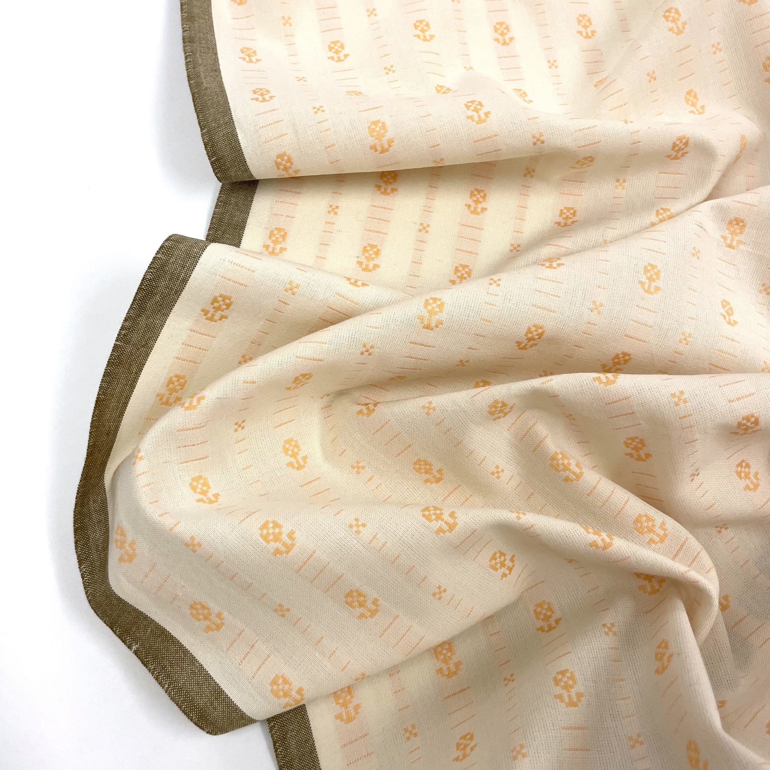 Hey Sew Sister - Fableism Supply Co - Goldenrod Flower from Swedish Holiday by House that Lars Built - Cream and Golden Yellow Yarn Dyed Floral Cotton Fabric 2.jpeg