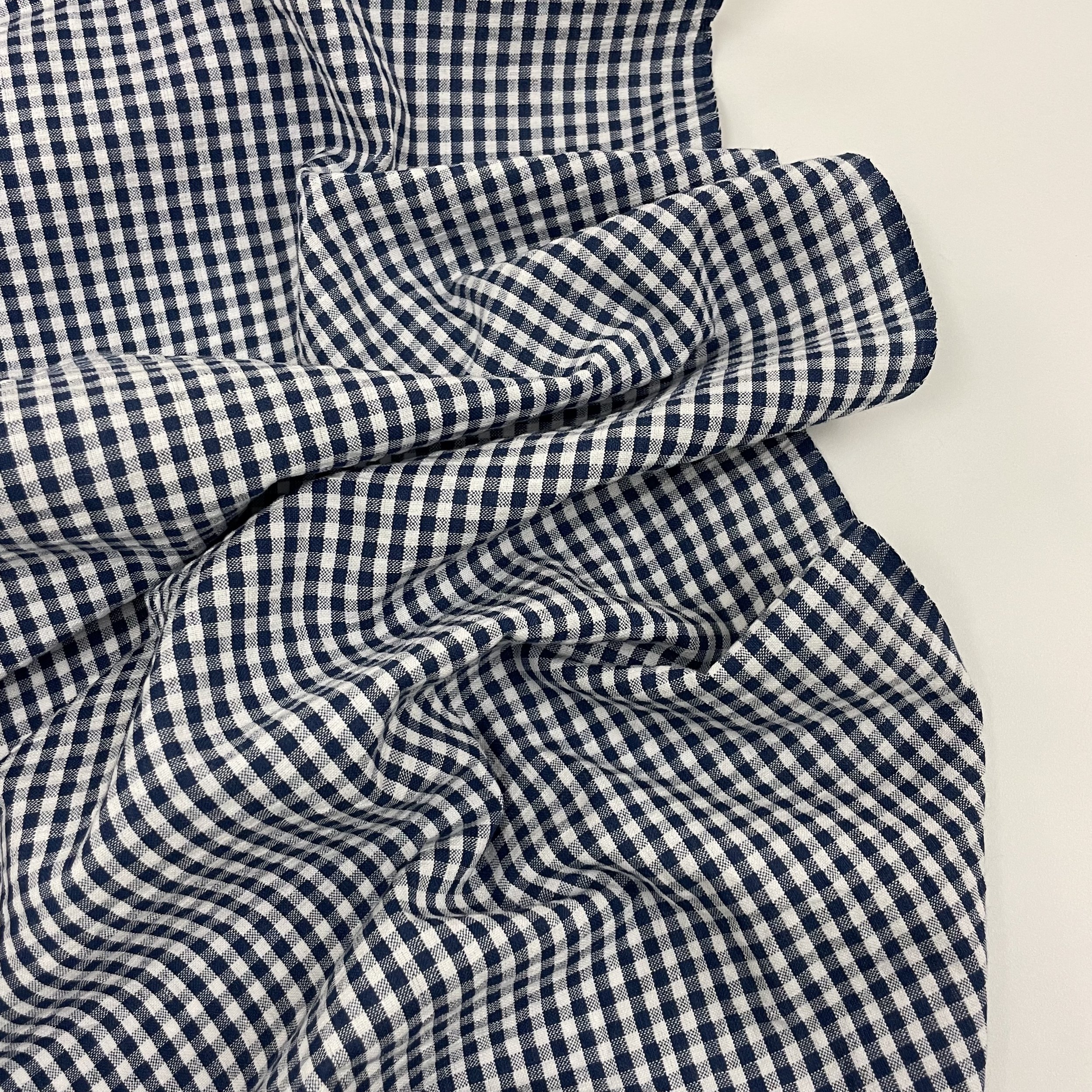 Hey Sew Sister - Navy Cotton Seersucker Gingham 2.jpeg