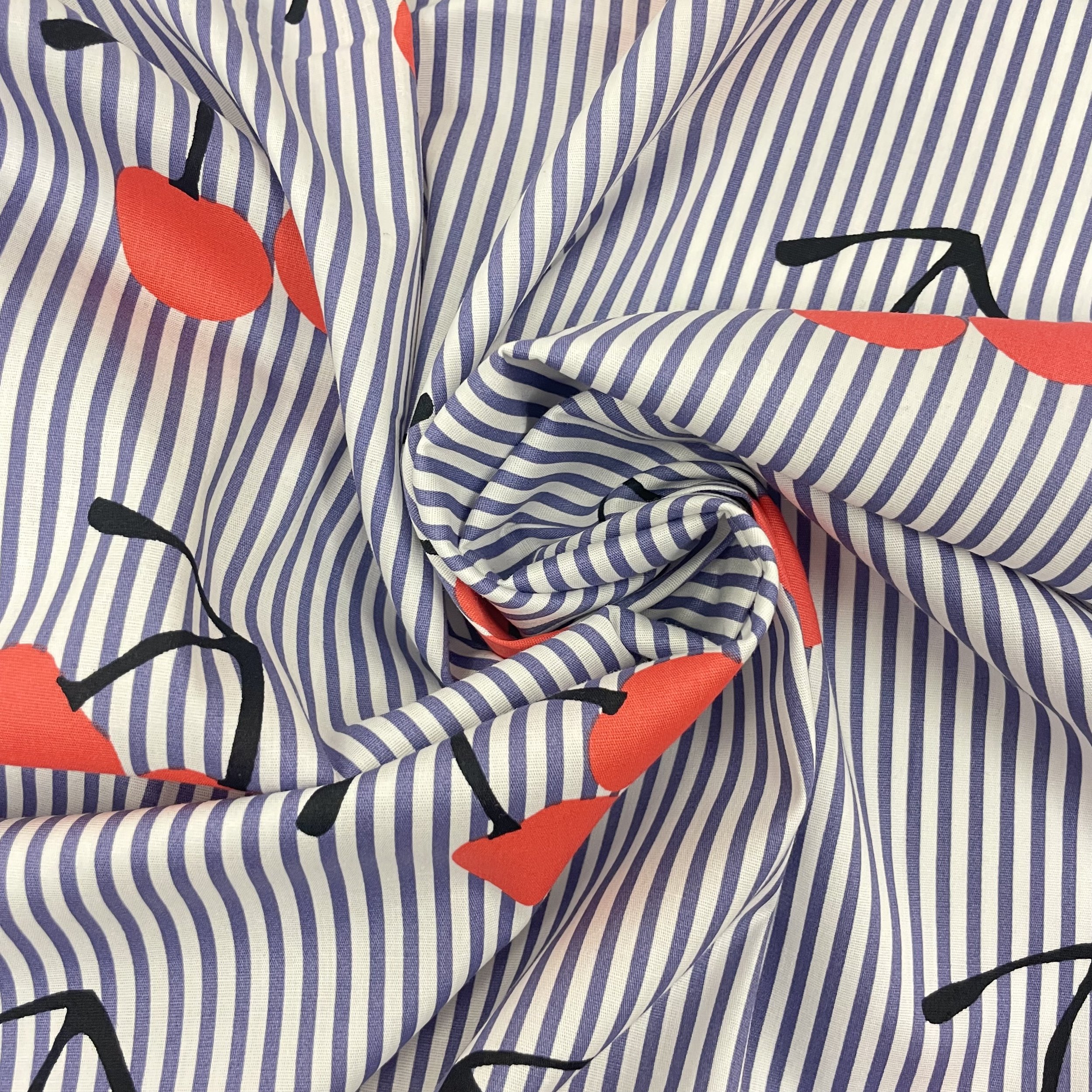 Hey Sew Sister - Cherry Stripe Print Stretch Cotton Fabric 3.jpeg
