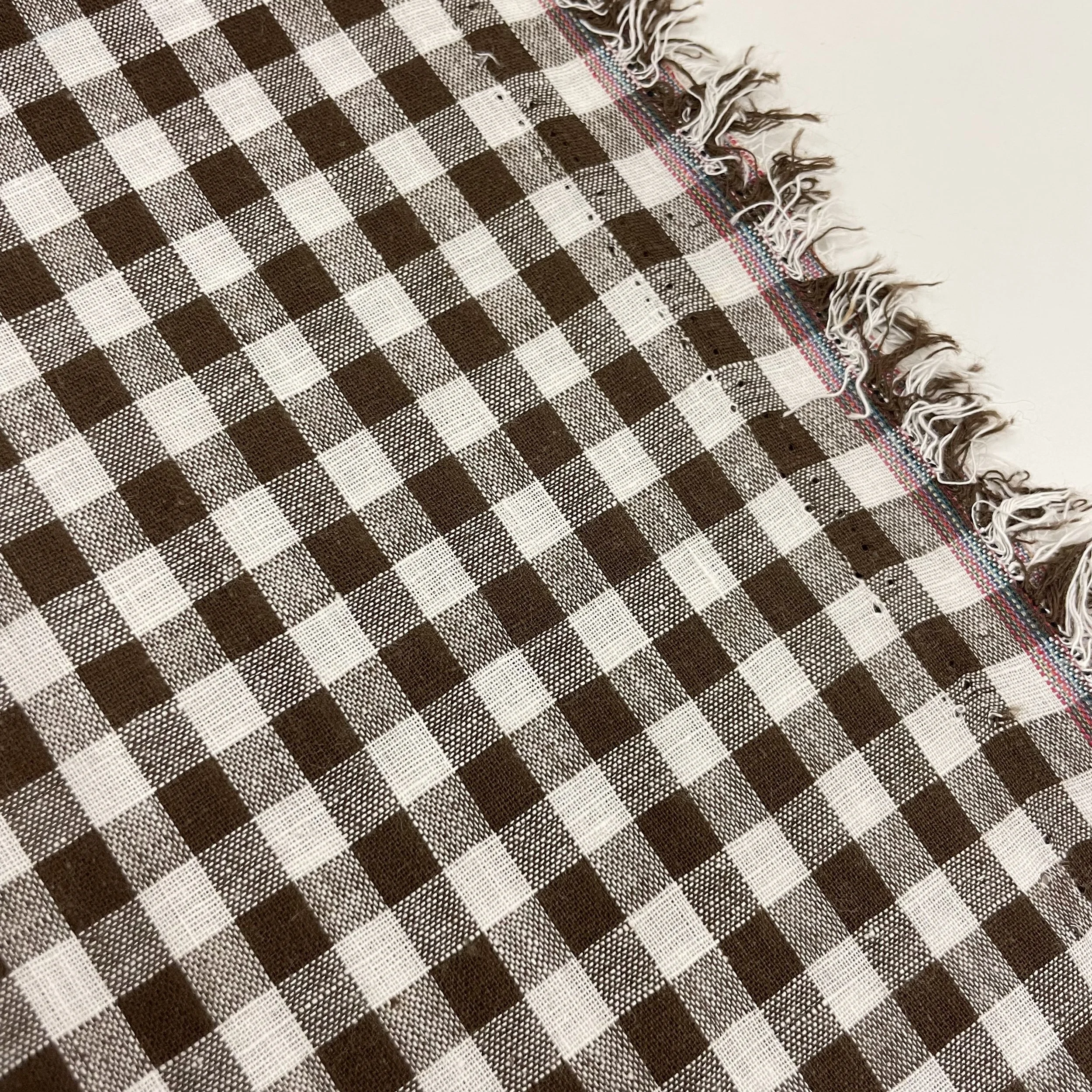 Hey Sew Sister - Cocoa - Chocolate Brown and White Cotton Gingham Fabric 2.jpeg