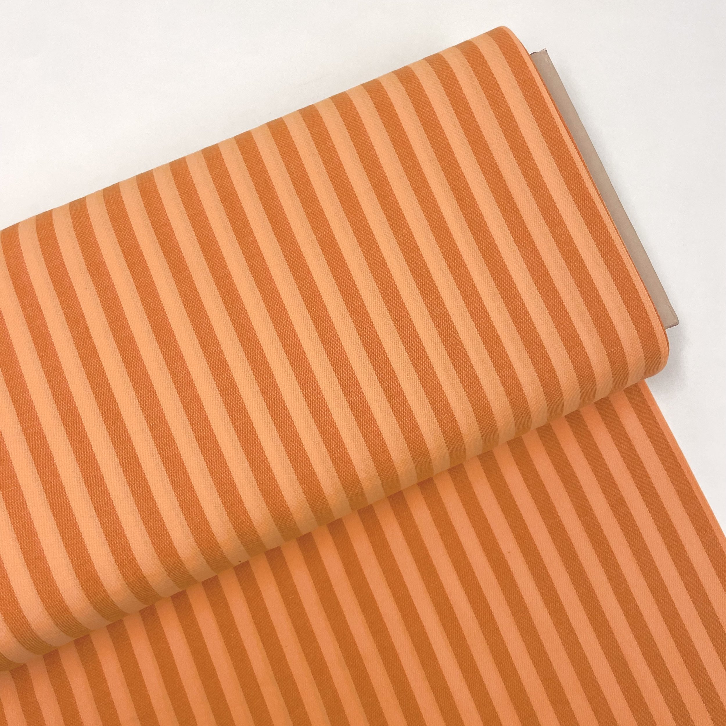 Hey Sew Sister - Fableism - Tangerine Yarn Dyed Stripes from Sun Stripes - Cotton Fabric 1.jpeg
