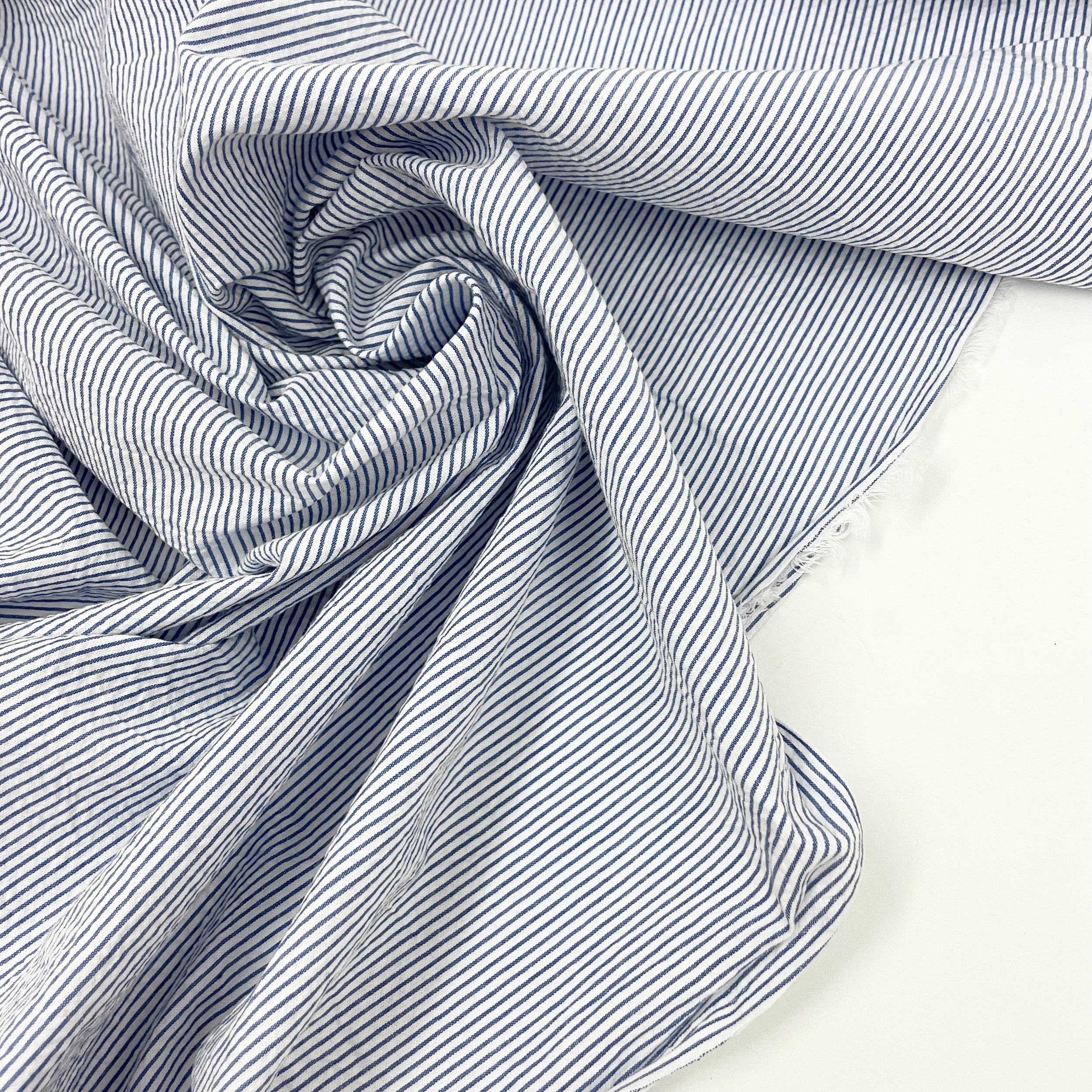 Hey Sew Sister - Striped Cotton Seersucker Fabric - Light Blue 4.jpeg