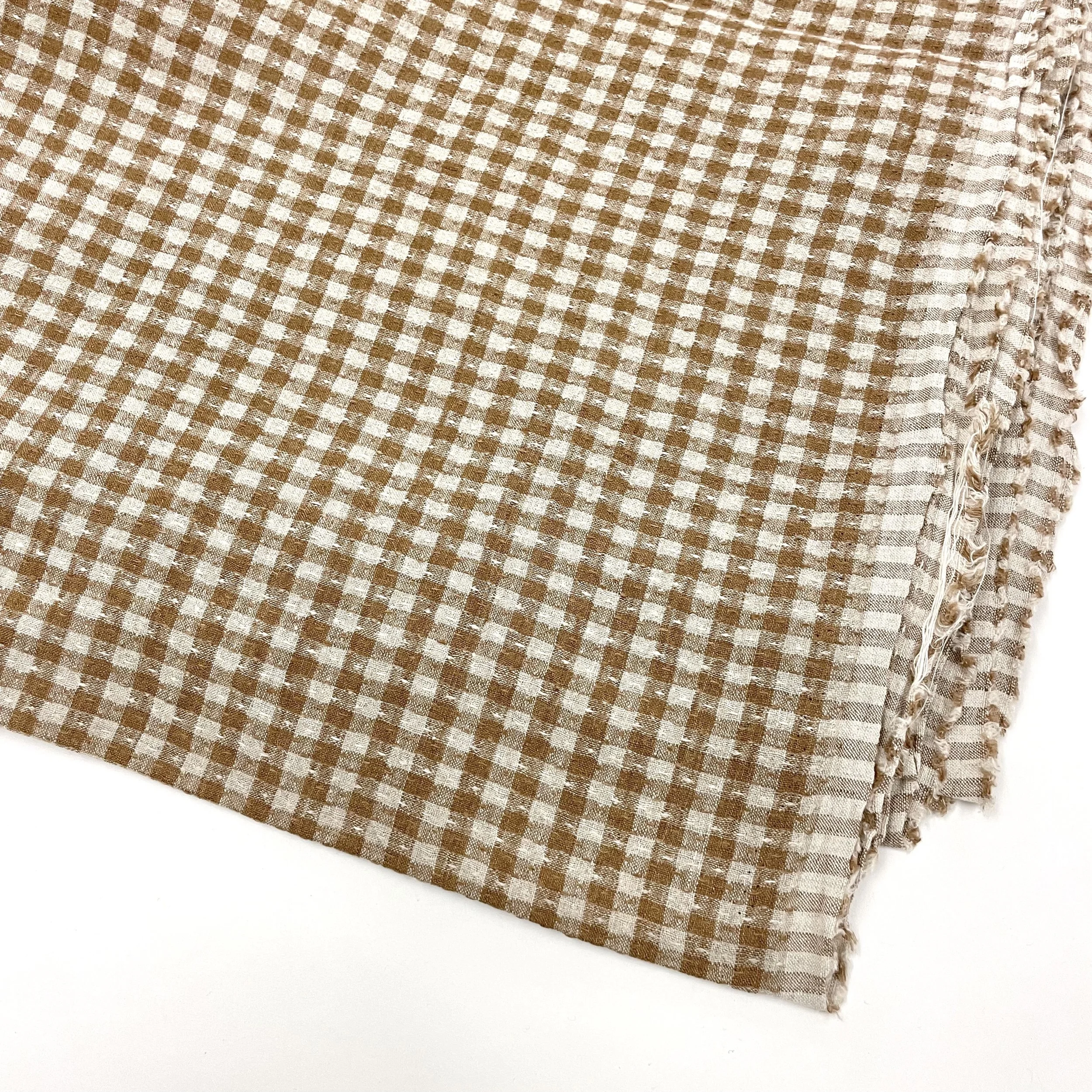 Hey Sew Sister - Yarn Dyed Dobby Gingham European Linen - Biscuit Natural 1.jpeg