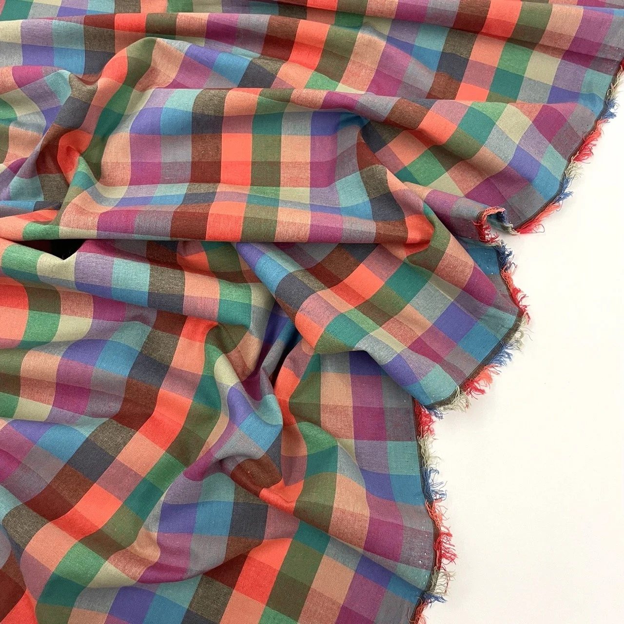 Hey Sew Sister - Gumdrop - Rainbow Multicoloured Yarn-Dyed Check Cotton Fabric 2.jpeg